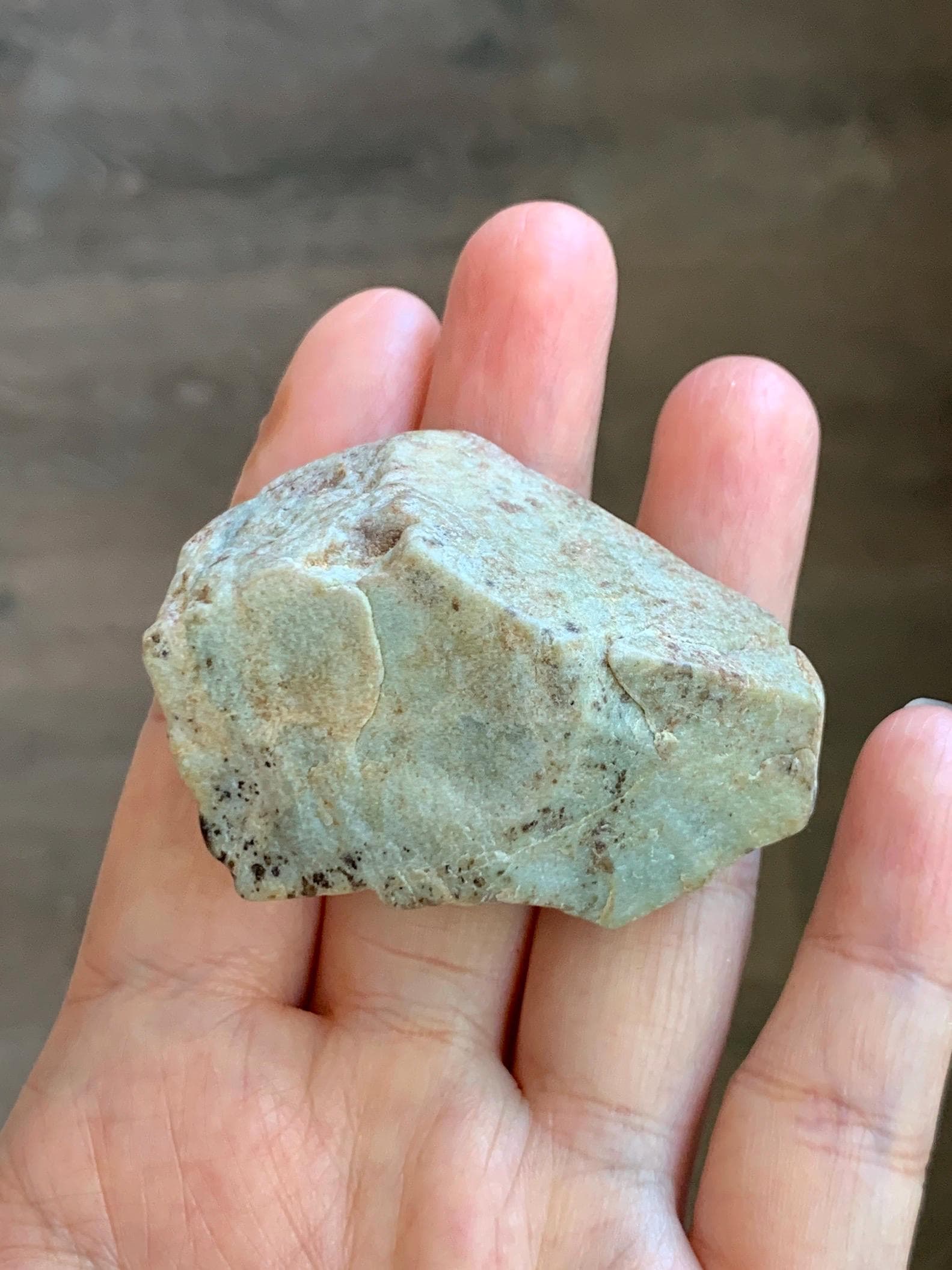 Grade A Natural Guatemalan Dusty Blue Jade Jadeite with Brown Rind Frog Carved Rock Tea Pet Pal Home Decor Book End 70g 天然冰危翡翠皮壳料青蛙茶宠 WLC125