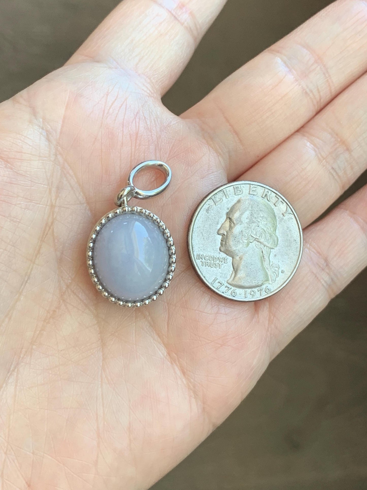 Certified Grade A Natural Icy Translucent Pastel Purple Jade Jadeite Oval Pendant Sterling Silver Custom Design 6.72g 天然冰胶淡紫椭圆蛋面吊坠 244
