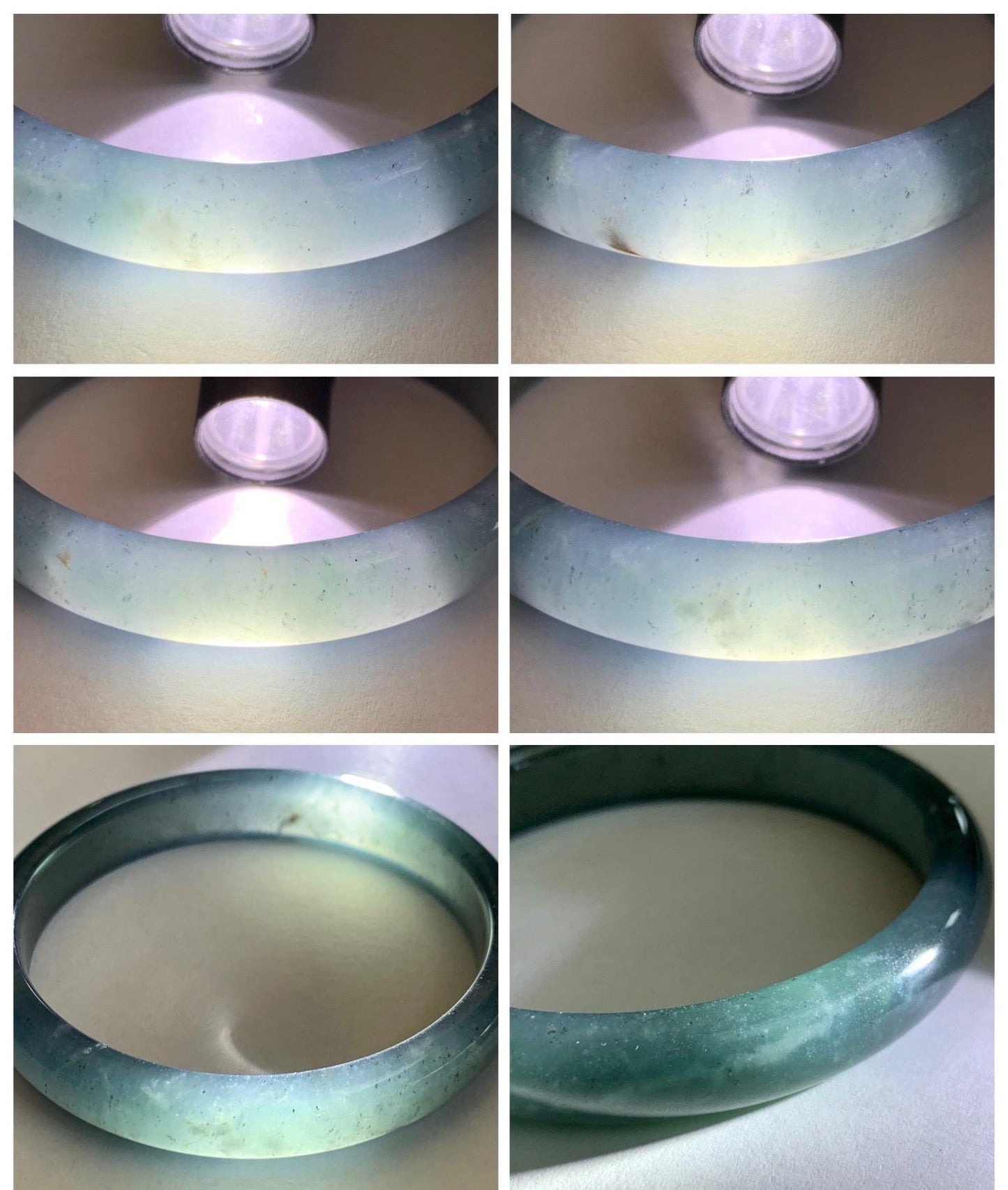 Certified Natural Grade A Guatemalan Icy Translucent Dark Teal Blue Wuji Jade Jadeite Wide Bangle 57.9mm 7.15” 36.9g 天然冰危深蓝绿翡翠正圈手镯1213 AS IS