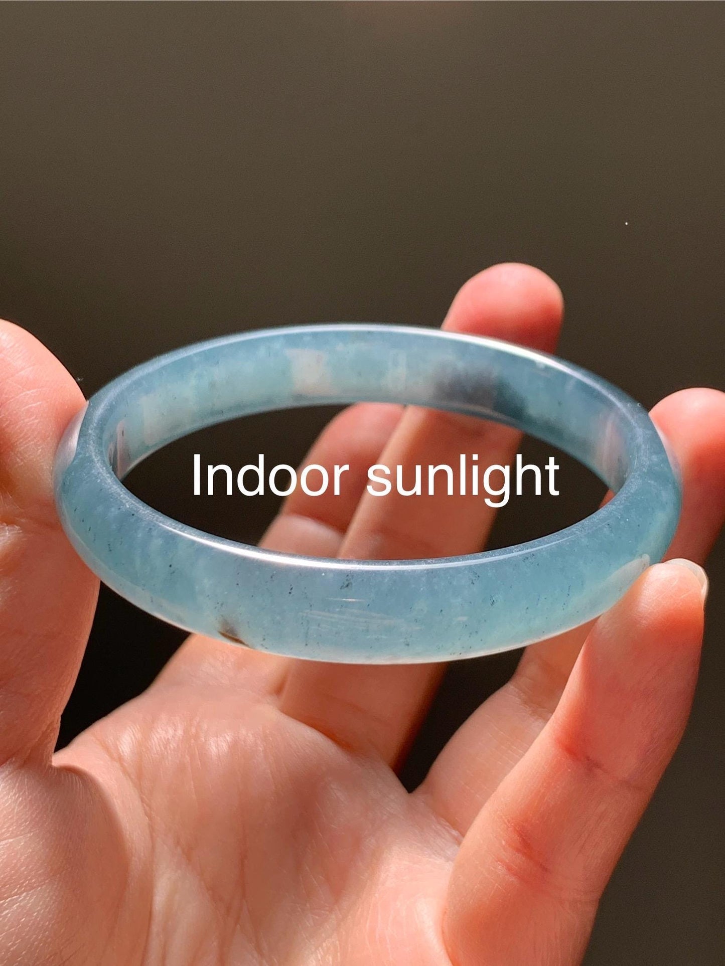 Certified Natural Grade A Guatemalan Icy Translucent Dark Teal Blue Wuji Jade Jadeite Wide Bangle 57.9mm 7.15” 36.9g 天然冰危深蓝绿翡翠正圈手镯1213 AS IS