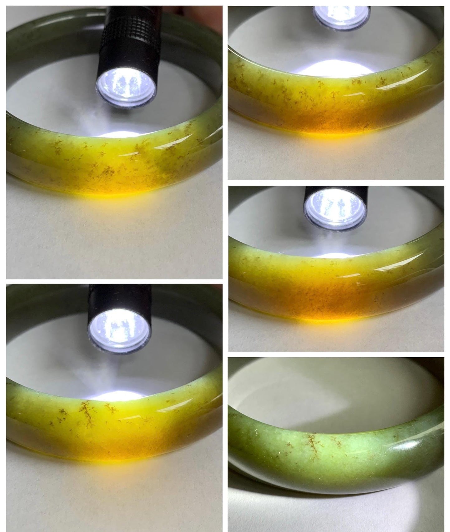 Certified Natural Nephrite Jade Translucent Dark Brown Olive Green Wide Bangle Bracelet 56.8mm 7” 60 grams 天然和田玉轮胎宽手镯 1197