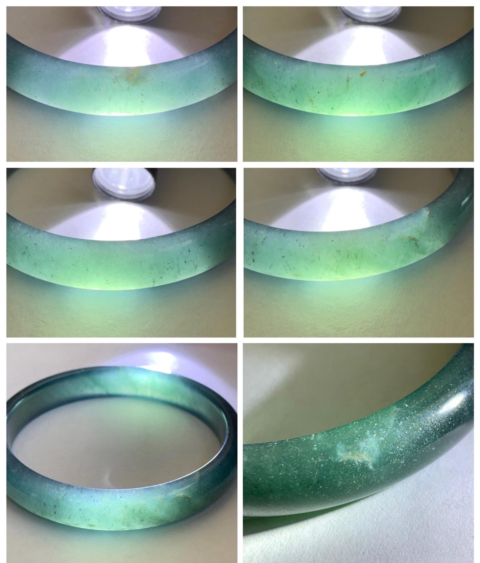 Certified Natural Grade A Guatemalan Icy Translucent Dark Teal Blue Wuji Jade Jadeite Wide Bangle 58.6mm 7.24” 36.7g 天然冰危深蓝绿翡翠正圈手镯1217 AS IS