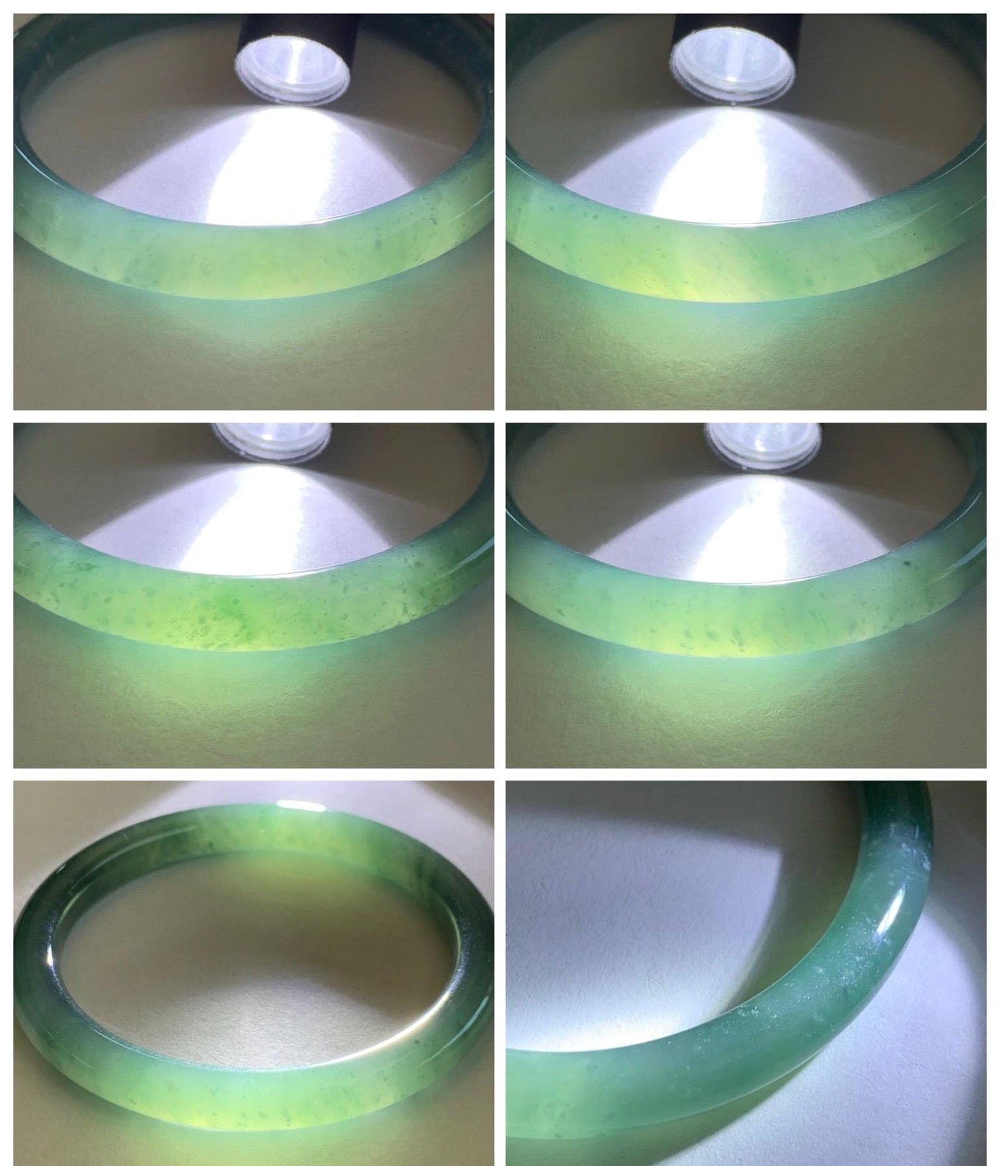 Certified Natural Grade A Guatemalan Icy Translucent Teal Blue Jade Jadeite Bangle Bracelet 56.8mm 7” 32g 天然冰危蓝绿圆条翡翠手镯 212