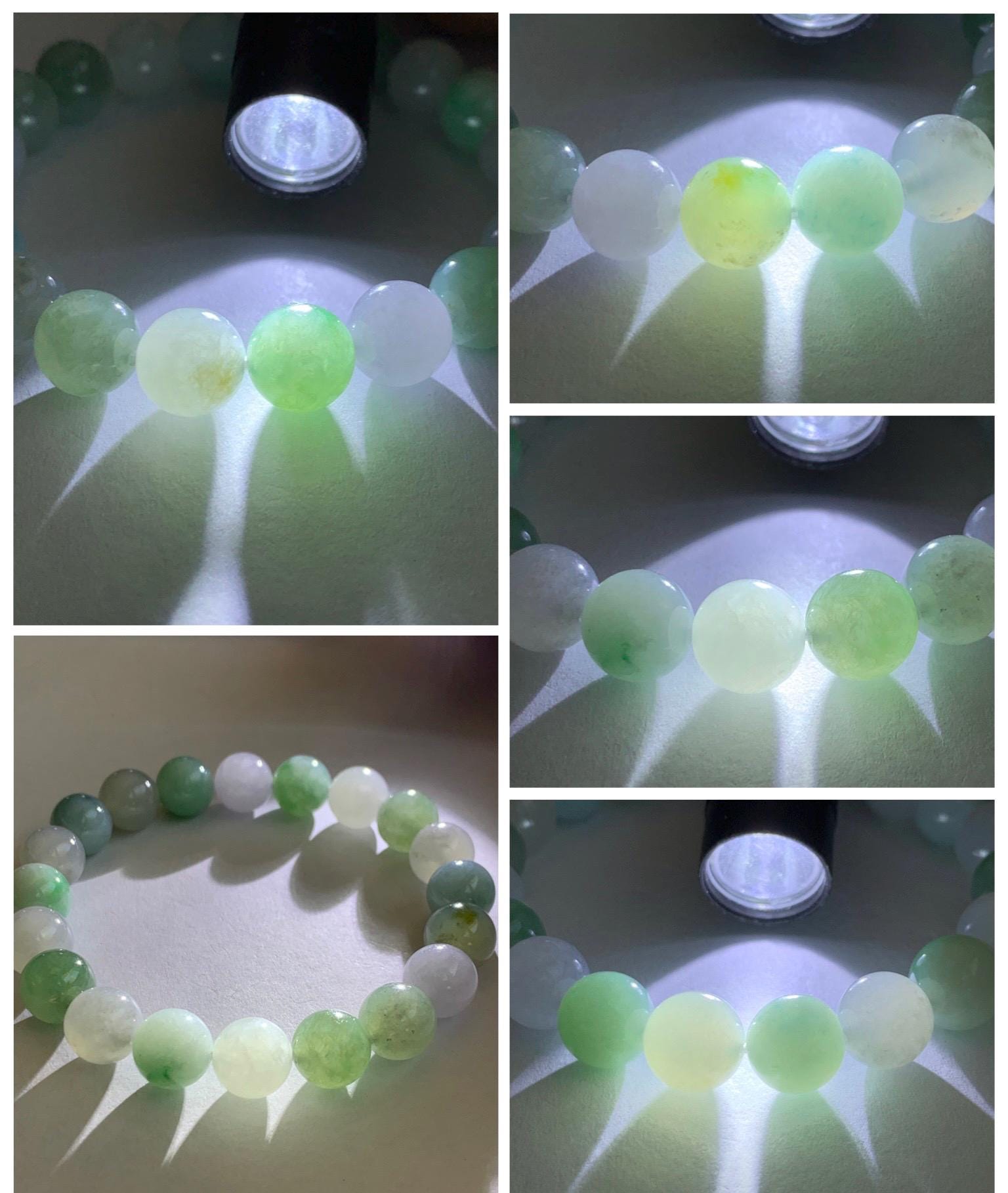 Certified Natural Grade A Icy Highly Translucent Gelatinous Multicolored Jade Jadeite Beads Beaded Bracelet 9.9mm 7.25” 32g 天然冰胶多宝翡翠手串 1165
