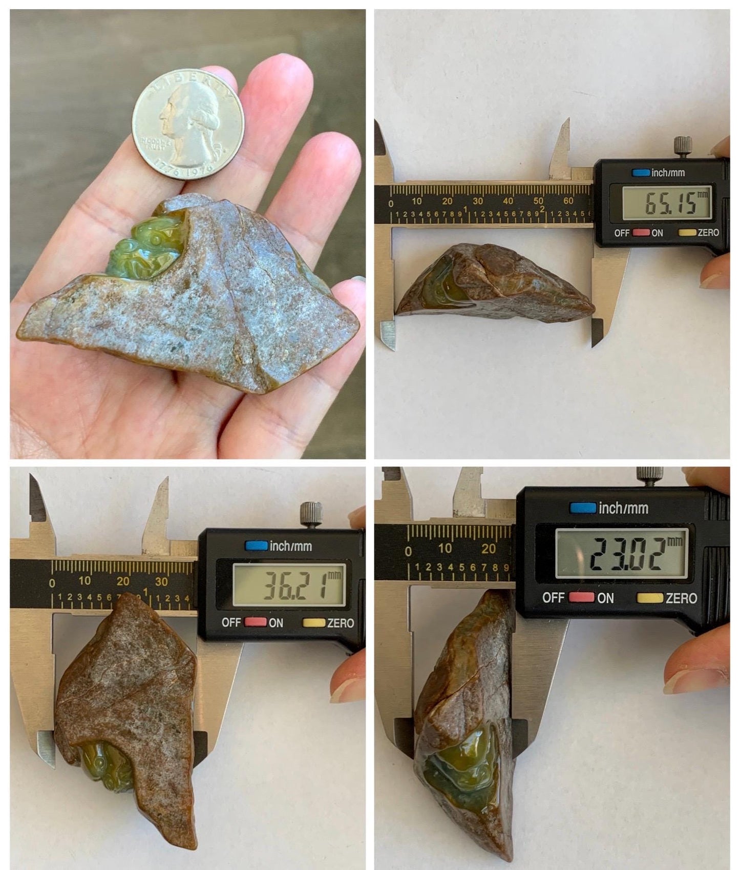 Grade A Natural Guatemalan Yellow Jade Jadeite with Brown Rind Dragon Carved Rock Tea Pet Pal Home Decor Book End 73g 天然冰危翡翠皮壳料龙头雕茶宠 WSS125