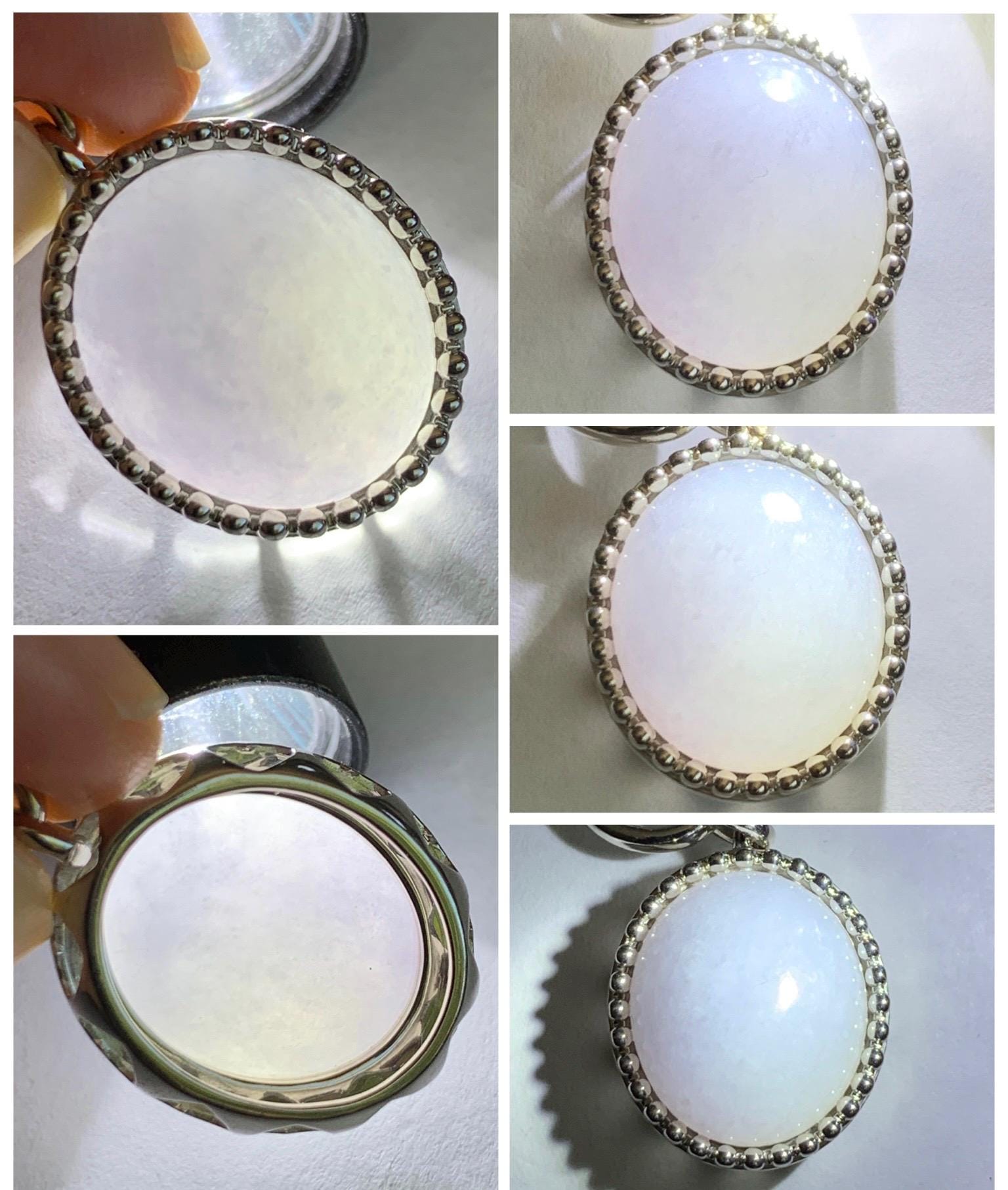 Certified Grade A Natural Icy Translucent Pastel Purple Jade Jadeite Oval Pendant Sterling Silver Custom Design 6.72g 天然冰胶淡紫椭圆蛋面吊坠 244