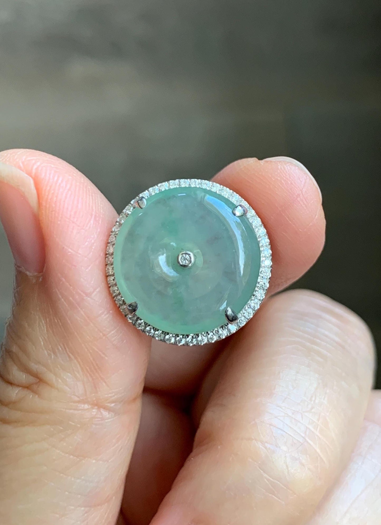 Certified Natural Grade A Icy Translucent Light Green Jade Jadeite Ping An Kou Donut Pendant or Bracelet Sterling Silver 天然冰胶晴色翡翠平安扣吊坠手牌 242
