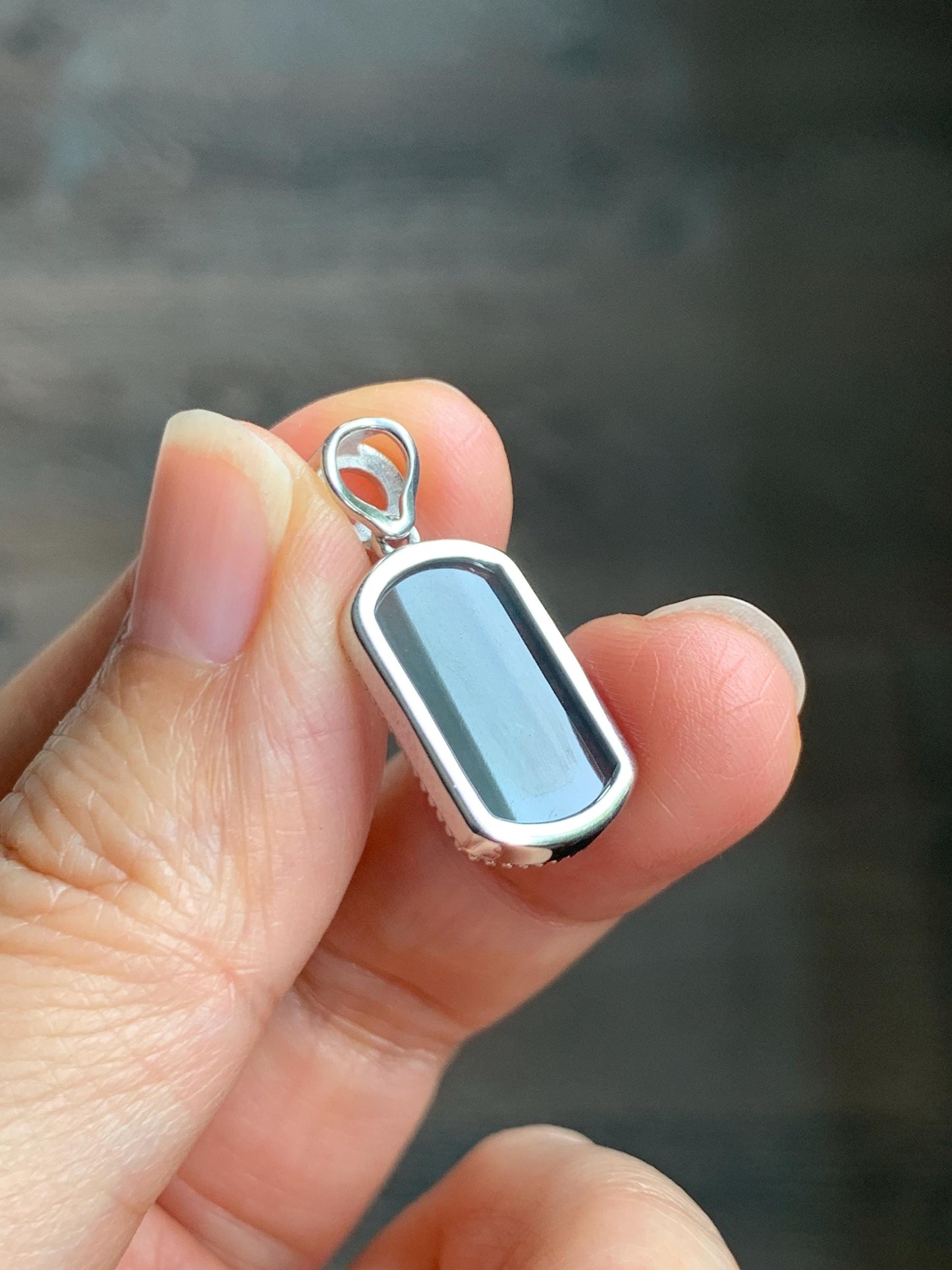 Certified Natural Grade A Guatemalan Icy Translucent Teal Blue Jade Jadeite Wu Shi Pai Saddle Pendant Sterling Silver 天然冰危蓝翡翠马鞍无事牌吊坠 246