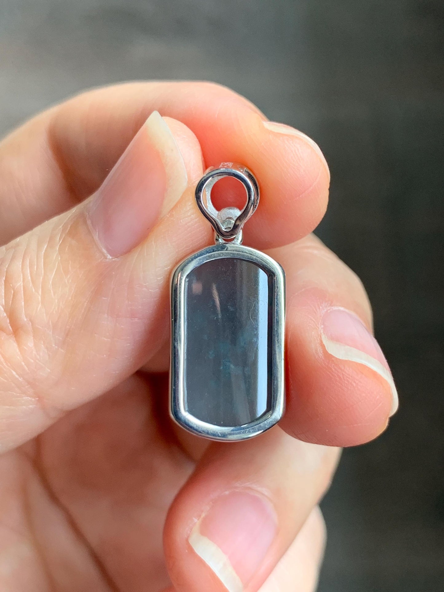 Certified Natural Grade A Guatemalan Icy Translucent Teal Blue Jade Jadeite Wu Shi Pai Saddle Pendant Sterling Silver 天然冰危蓝翡翠马鞍无事牌吊坠 246