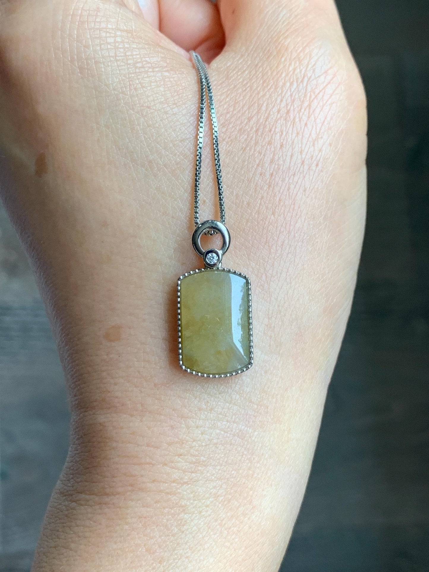 Certified Natural Grade A Icy Translucent Light Yellow Jade Jadeite Wu Shi Pai Saddle Pendant Sterling Silver 3g 天然冰胶撒金翡翠马鞍无事牌吊坠 247