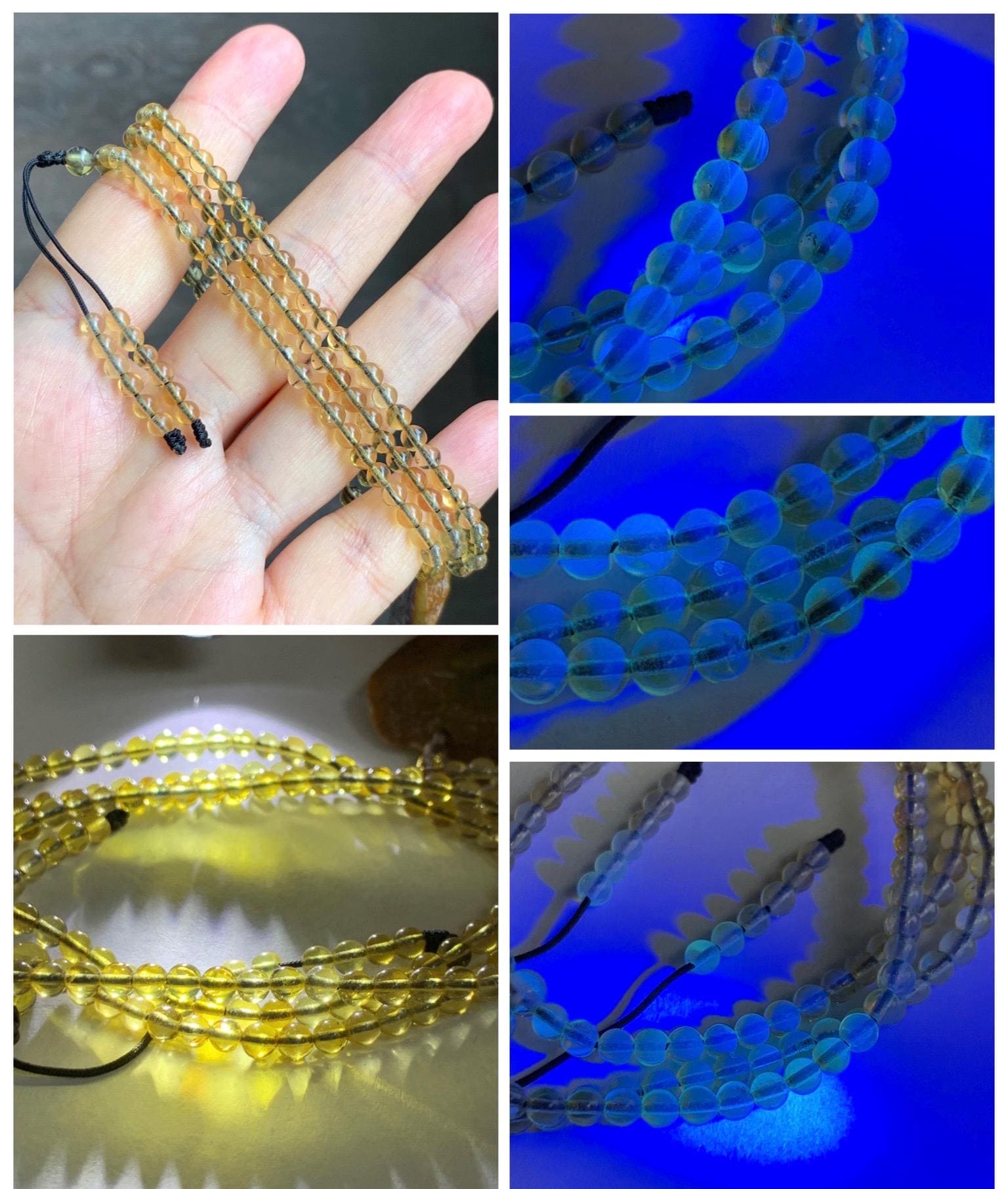 Natural Grade A Guatemalan Dark Yellow Jade Jadeite w/ Rind Carved Honey Bee Pendant Beaded Necklace 22” 24g 天然冰危黄翡翠皮壳料蜜蜂吊坠蓝珀项链 WPKM110