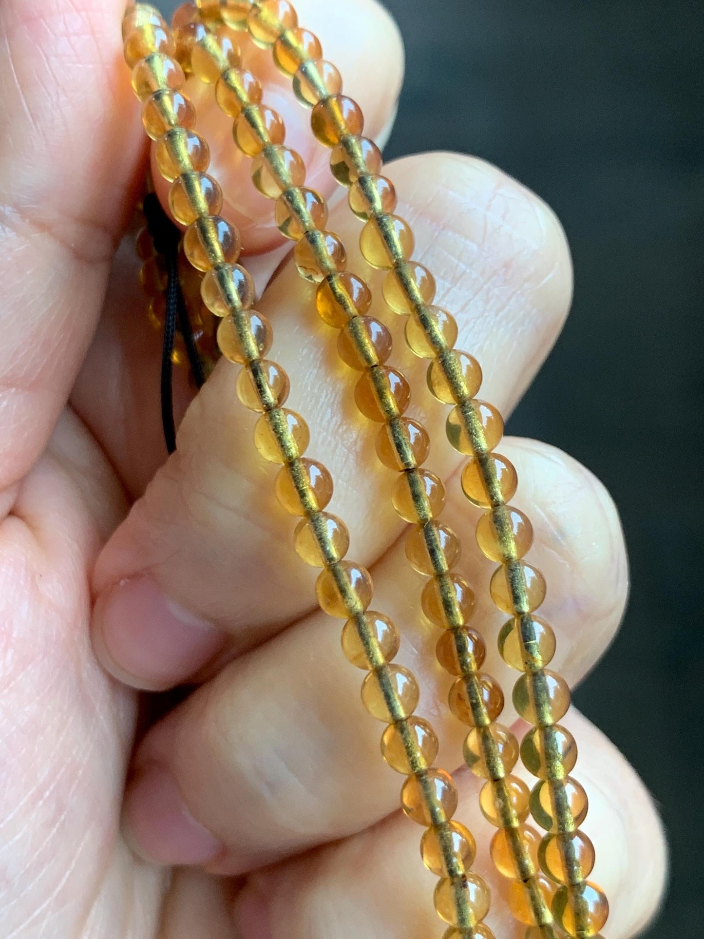 Natural Grade A Icy Dark Dusty Yellow Brown Marbled Jade Jadeite Carved Shan Shui Pendant Beaded Necklace 22” 21g 天然冰黄飘红翡翠山水吊坠蓝珀项链 MSS165