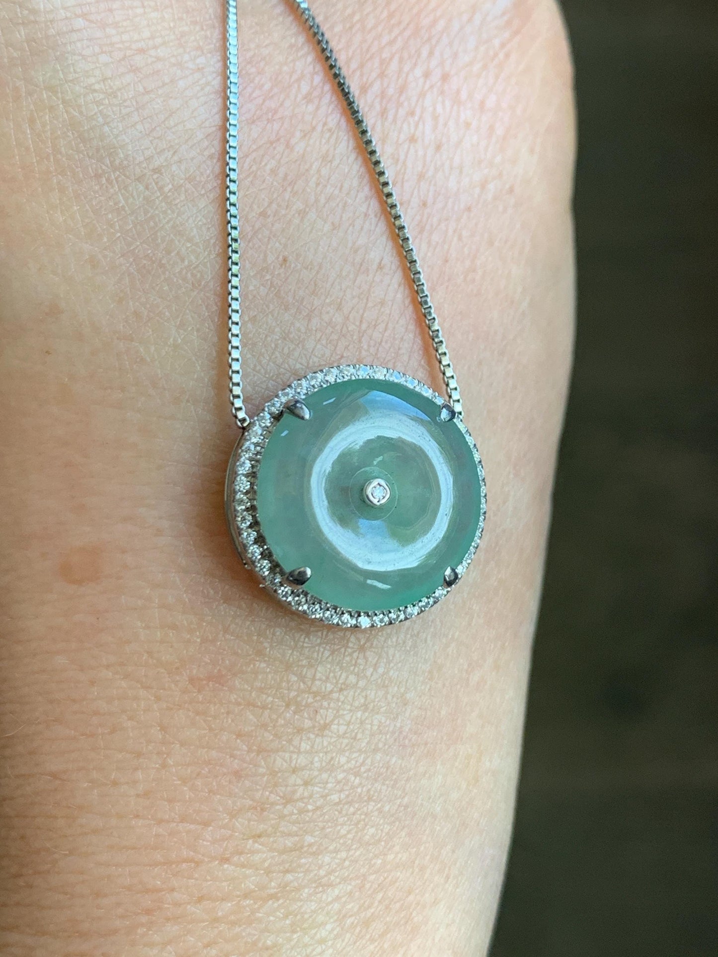 Certified Natural Grade A Icy Translucent Light Green Jade Jadeite Ping An Kou Donut Pendant or Bracelet Sterling Silver 天然冰胶晴色翡翠平安扣吊坠手牌 242
