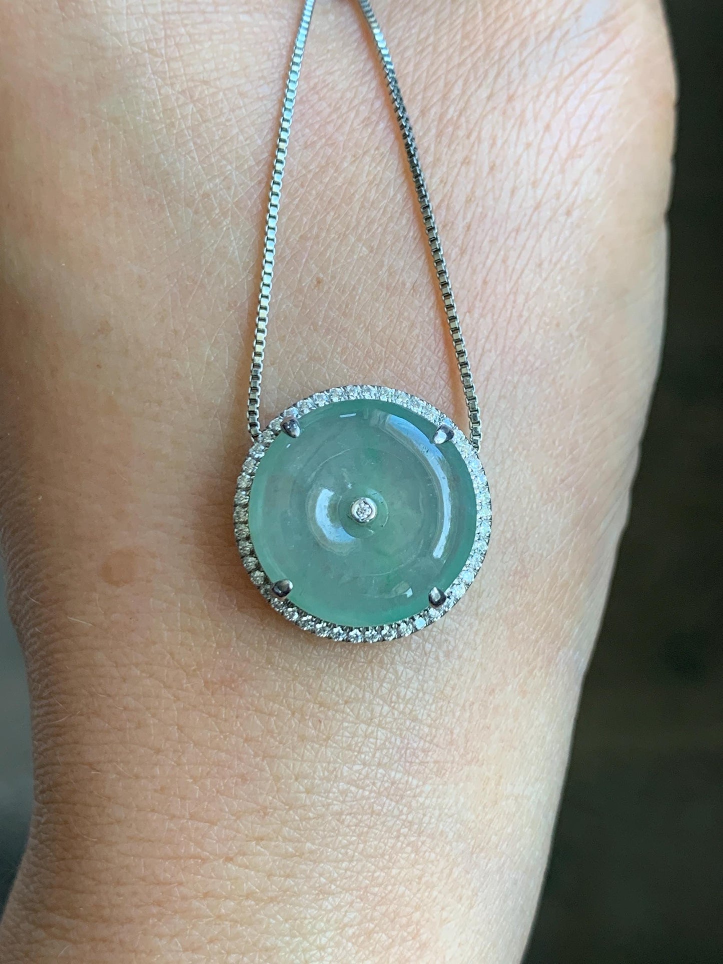 Certified Natural Grade A Icy Translucent Light Green Jade Jadeite Ping An Kou Donut Pendant or Bracelet Sterling Silver 天然冰胶晴色翡翠平安扣吊坠手牌 242