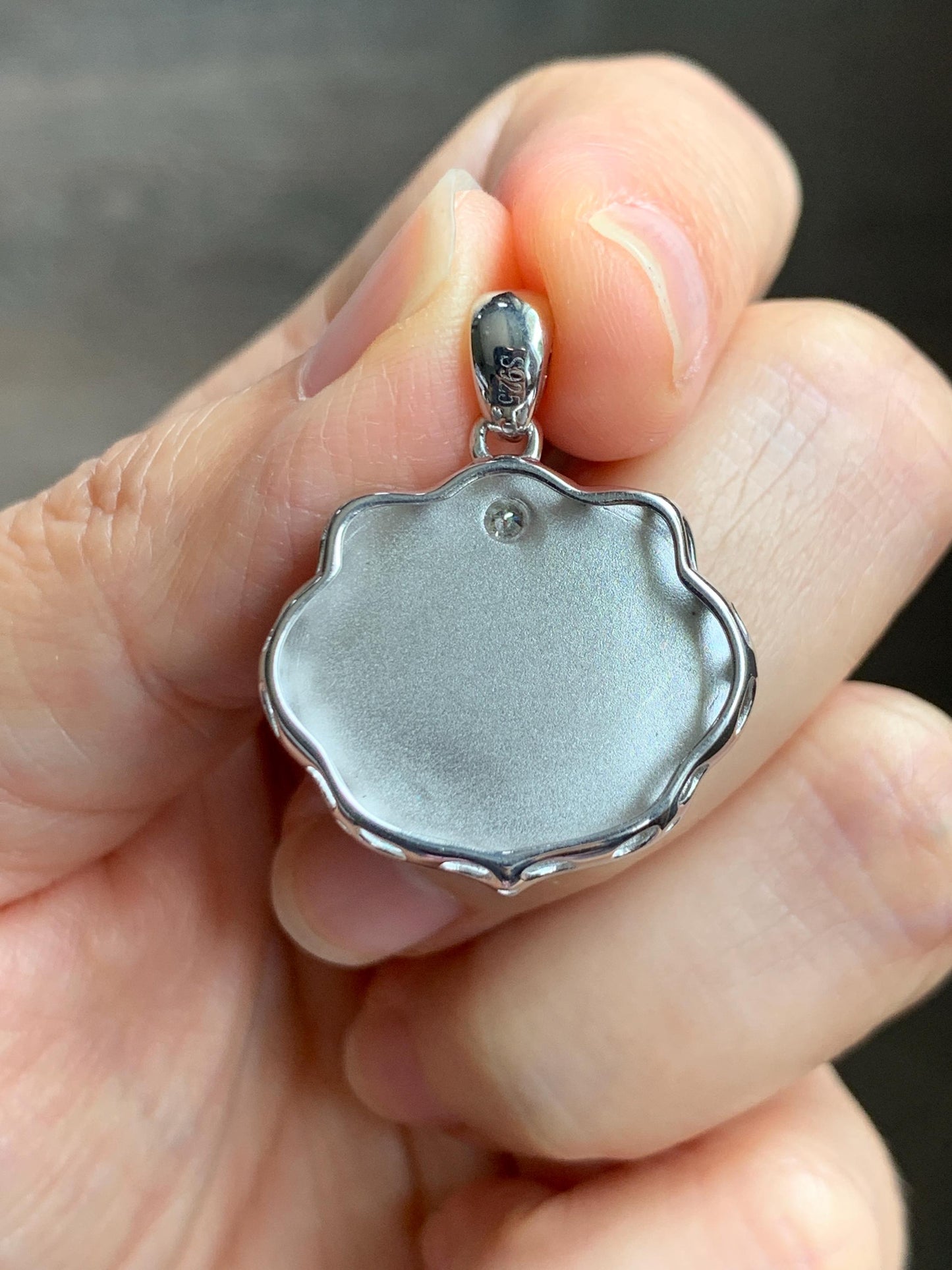 Certified Natural Grade A Icy Translucent Mustard Yellow Jade Jadeite Heart Ruyi Lock Pendant Sterling Silver 6.67g 天然冰黄翡翠爱心如意锁吊坠 220