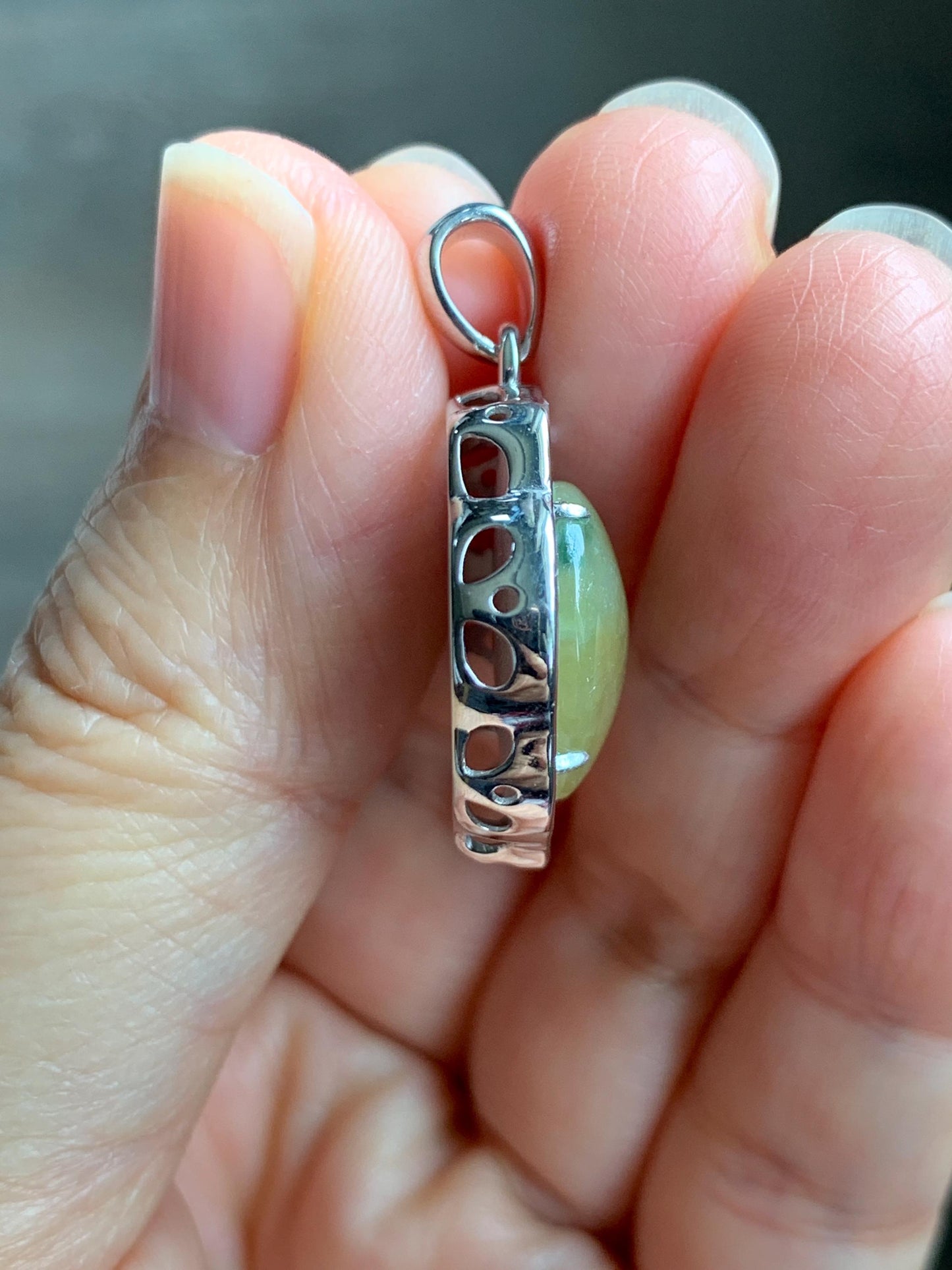 Certified Natural Grade A Icy Translucent Mustard Yellow Jade Jadeite Heart Ruyi Lock Pendant Sterling Silver 6.67g 天然冰黄翡翠爱心如意锁吊坠 220