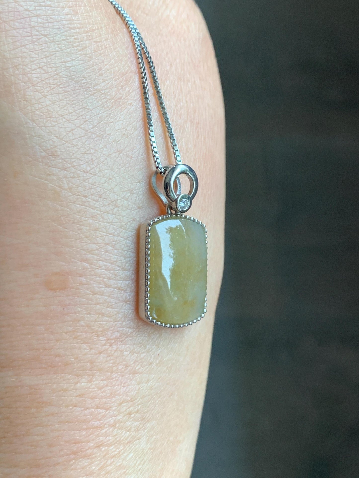 Certified Natural Grade A Icy Translucent Light Yellow Jade Jadeite Wu Shi Pai Saddle Pendant Sterling Silver 3g 天然冰胶撒金翡翠马鞍无事牌吊坠 247