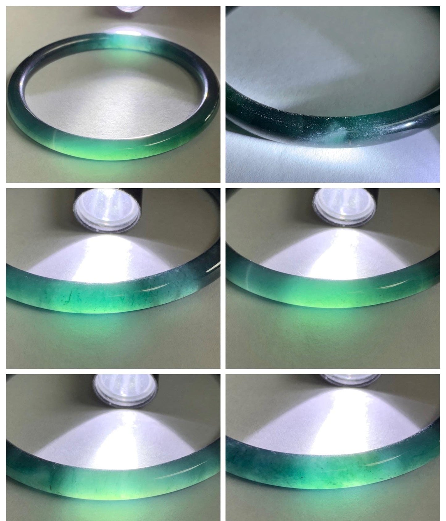 Certified Natural Grade A Guatemalan Icy Translucent Dark Teal Blue Jade Jadeite Slim Bangle 56.9mm 7.03” 17.7g AS IS 天然冰胶危深蓝绿翡翠细圆条手镯 1194