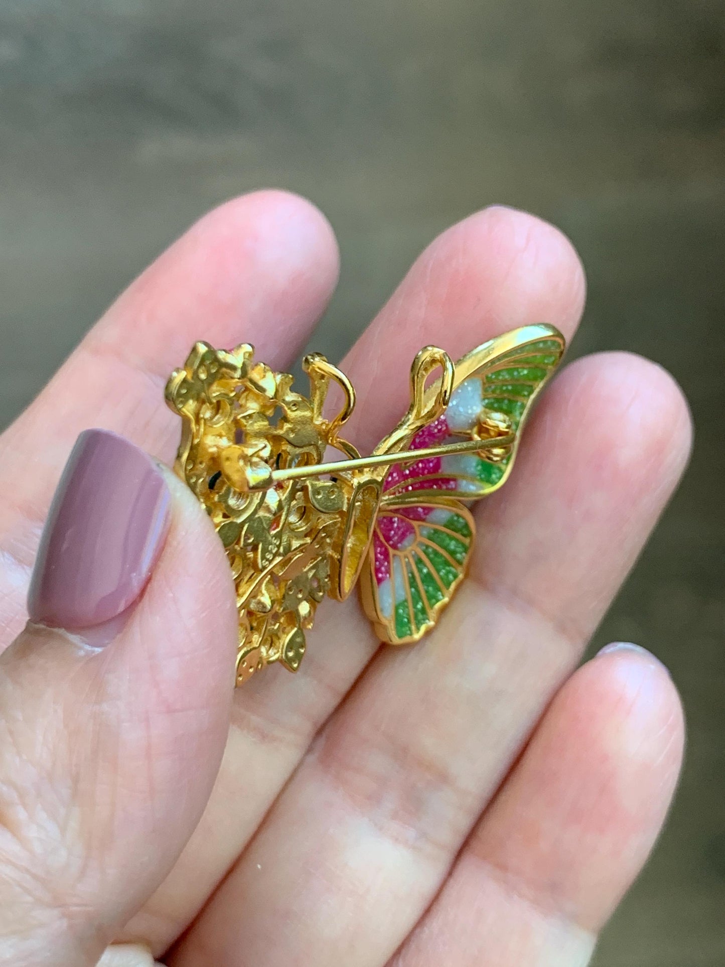 Certified Natural Guatemalan Icy Translucent Vibrant Green Jade Jadeite Butterfly Brooch Pendant Sterling Silver 天然冰危绿翡翠银镶蝴蝶烤漆胸针吊坠 253