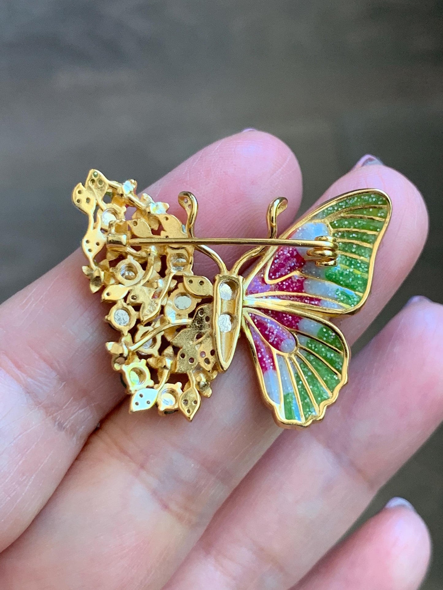Certified Natural Guatemalan Icy Translucent Vibrant Green Jade Jadeite Butterfly Brooch Pendant Sterling Silver 天然冰危绿翡翠银镶蝴蝶烤漆胸针吊坠 253
