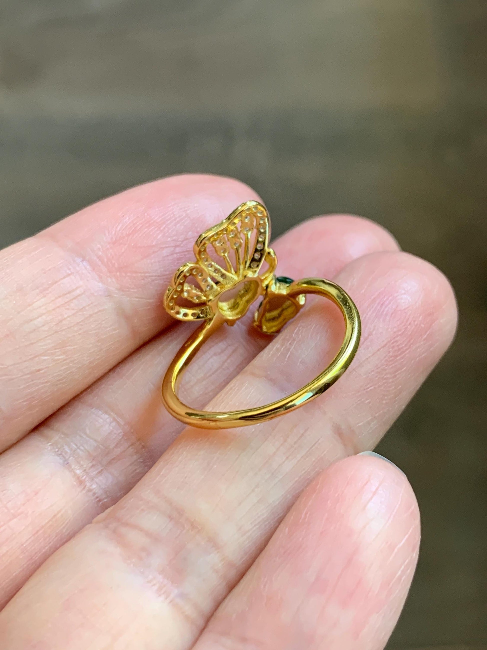 Natural Grade A Guatemalan Icy Translucent Vibrant Green Jade Jadeite Gourd Hulu Ring Sterling Silver Size 7 Adjustable 天然冰危绿翡翠双葫芦戒指 SHL176B