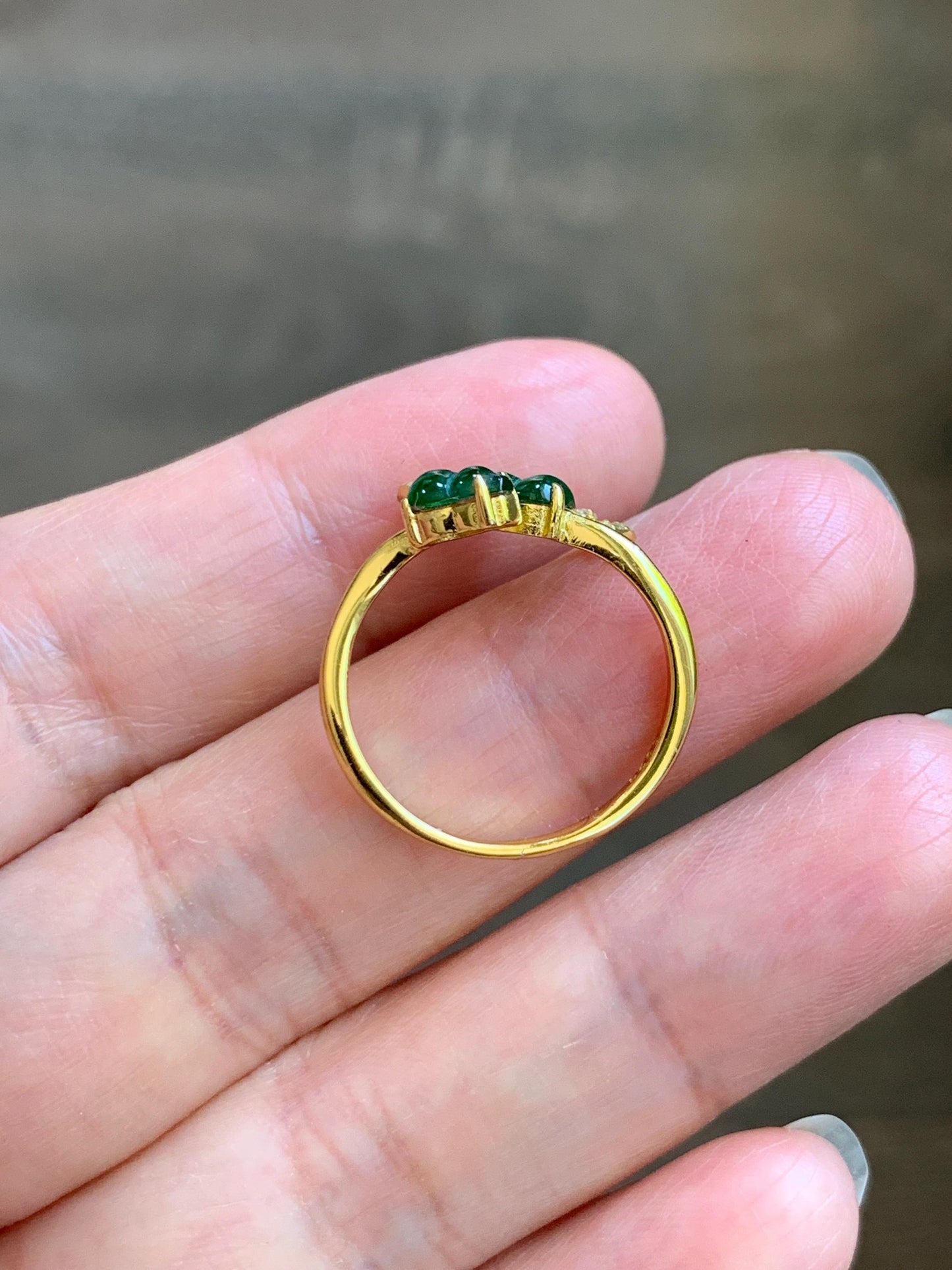 Natural Grade A Guatemalan Icy Translucent Vibrant Green Jade Jadeite Gourd Hulu Ring Sterling Silver Size 7 Adjustable 天然冰危绿翡翠双葫芦戒指 SHL176B