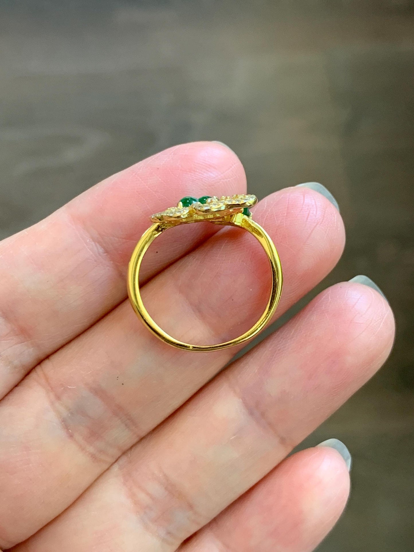 Natural Grade A Guatemalan Icy Vibrant Green Jade Jadeite Gourd Hulu Ring Sterling Silver Size 7 Adjustable AS IS 天然冰危绿翡翠双葫芦戒指 SHL176A