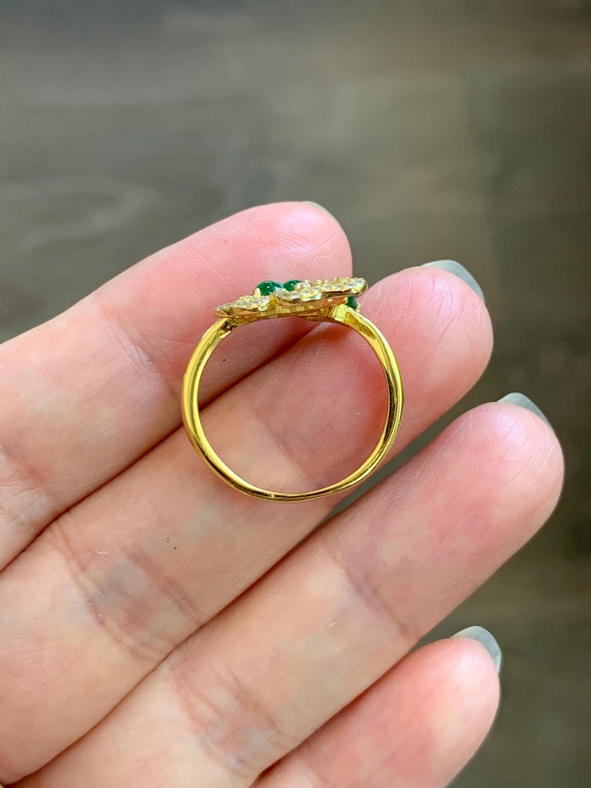 Natural Grade A Guatemalan Icy Vibrant Green Jade Jadeite Gourd Hulu Ring Sterling Silver Size 7 Adjustable AS IS 天然冰危绿翡翠双葫芦戒指 SHL176A