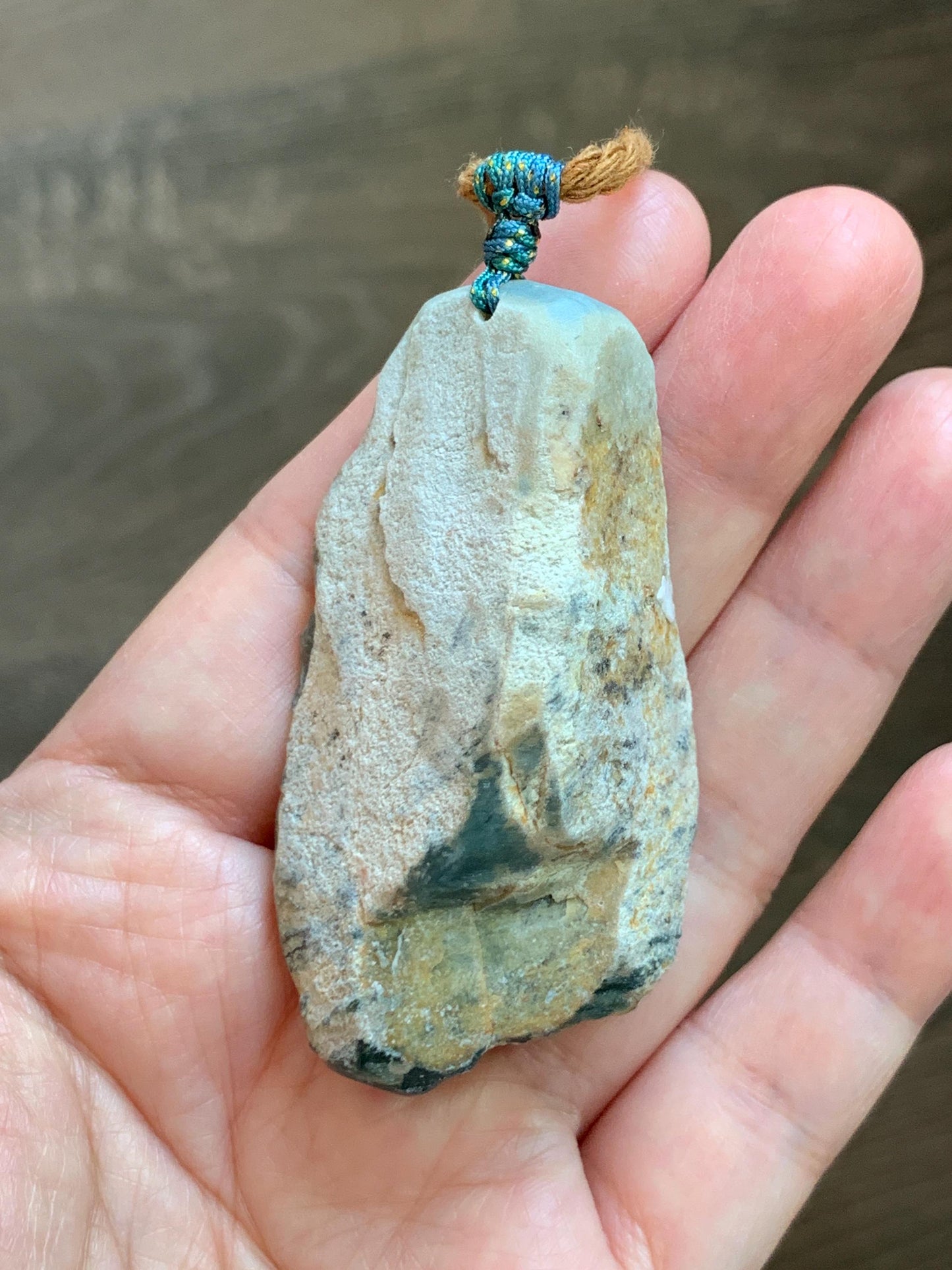Natural Grade A Guatemalan Icy Dark Teal Blue Jade Jadeite with Rough Rind Carved Horse Pendant Rope Necklace 26" 47g 天然危蓝翡翠马牌皮壳料吊坠 WKM110