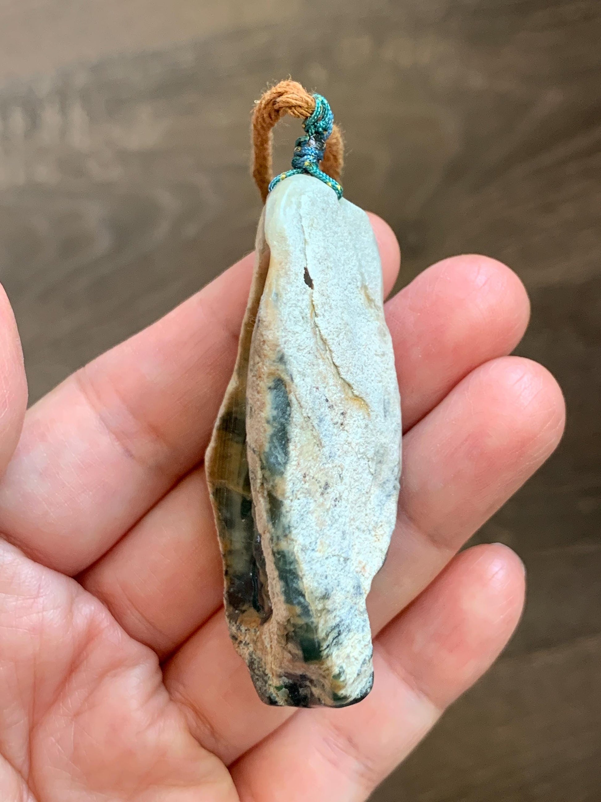 Natural Grade A Guatemalan Icy Dark Teal Blue Jade Jadeite with Rough Rind Carved Horse Pendant Rope Necklace 26" 47g 天然危蓝翡翠马牌皮壳料吊坠 WKM110