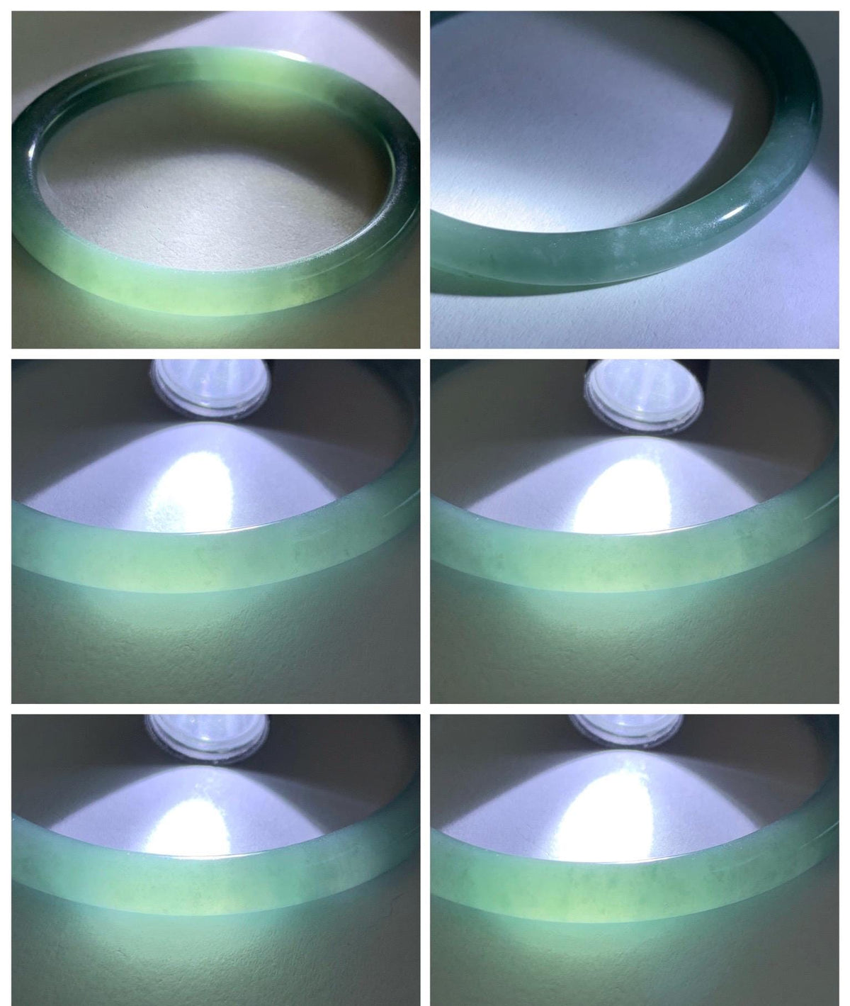 Certified Natural Grade A Guatemalan Icy Translucent Dusty Teal Jade Jadeite Slim Bangle 55.15mm 6.8” 19g 天然冰危暗蓝绿翡翠细圆条手镯 1173