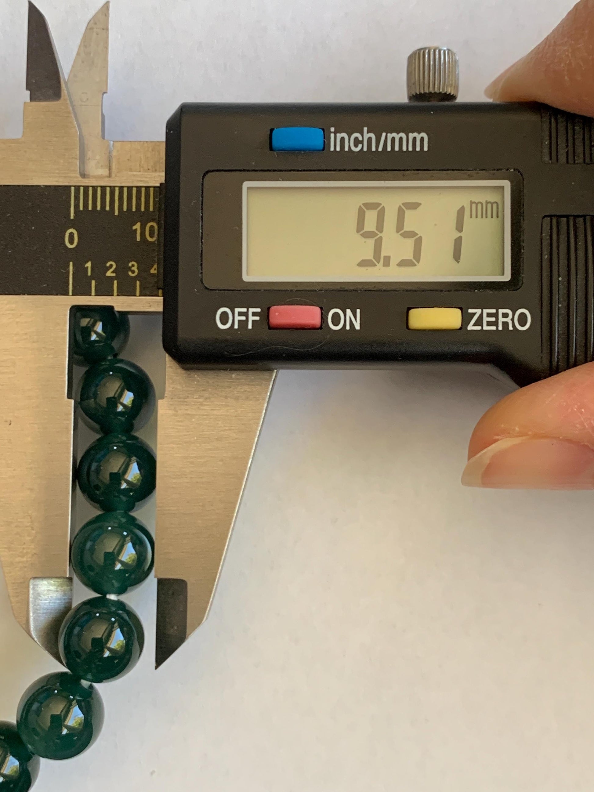 Natural Grade A Guatemalan Icy Translucent Dark Teal Green Jade Jadeite Beaded Bracelet Stretchy 9.5mm 7” 28g 天然冰危老种深蓝绿翡翠圆珠手串 WLZ550A