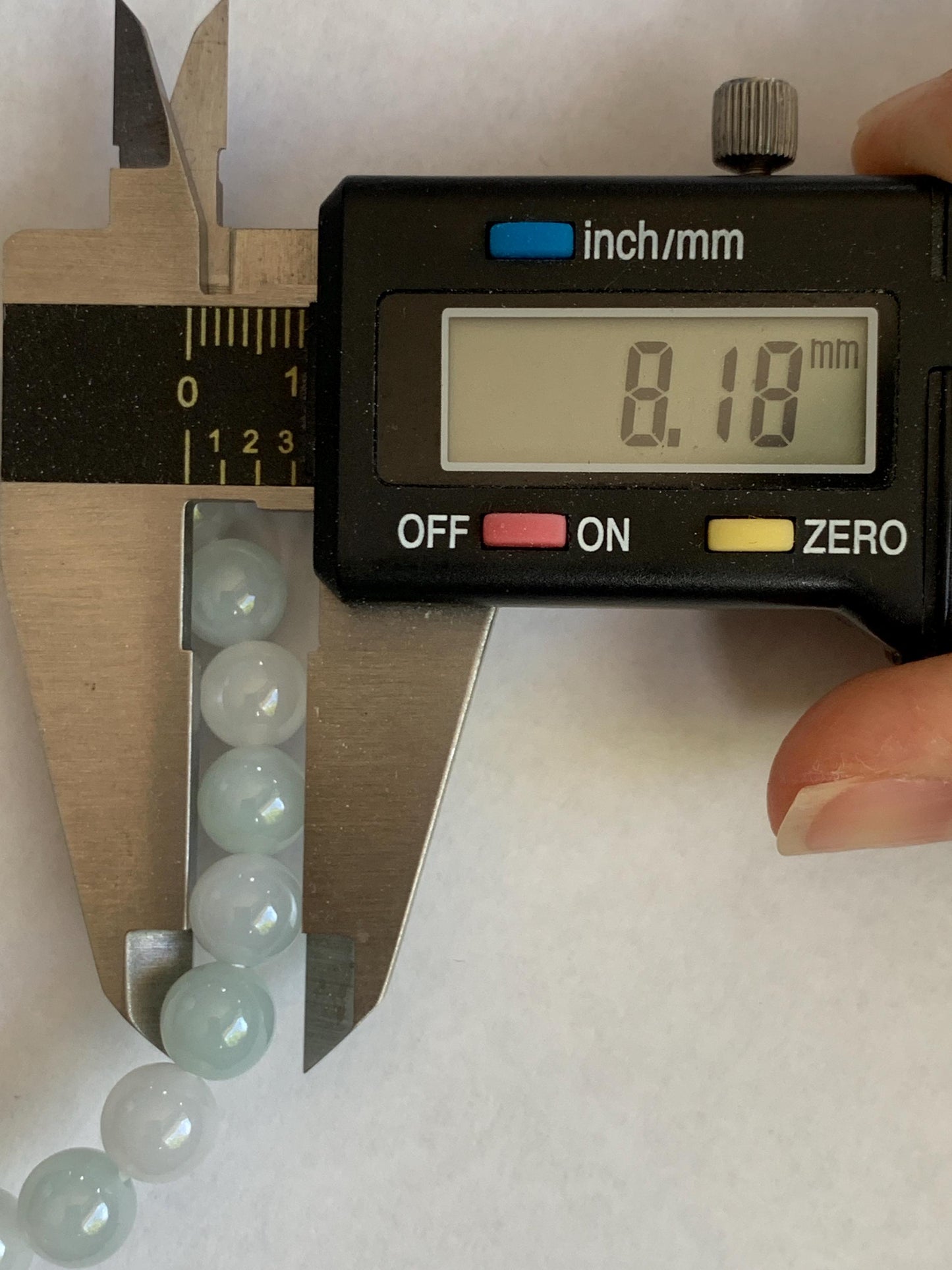 Natural Grade A Icy Translucent White & Pastel Green Jade Jadeite Round Beads Beaded Bracelet 8mm 6.75" 20g 天然冰胶多宝翡翠圆珠手串 MBB220