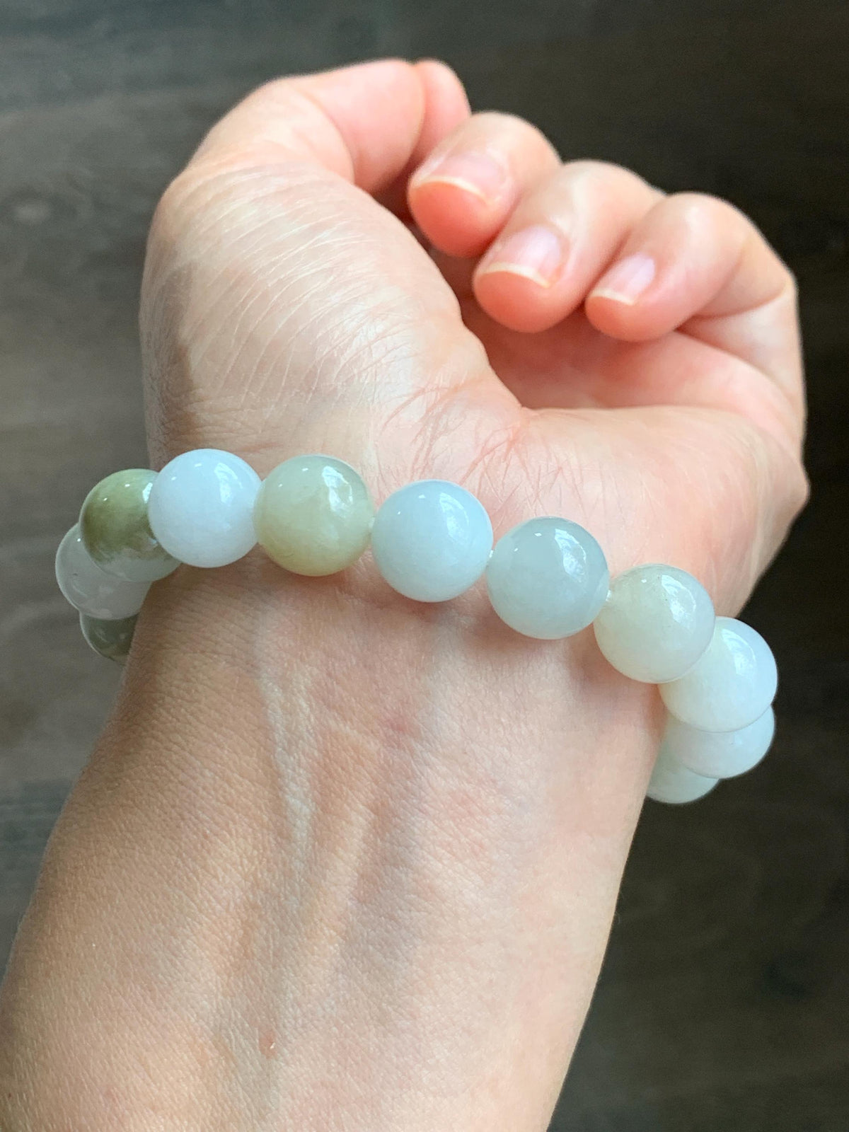 Natural Grade A Icy Translucent Multicolored Jade Jadeite Beads Dark Blue Marbled Drum Bead Beaded Bracelet 7” 49g 天然冰胶多宝翡翠缅蓝鼓珠手串 MDB168
