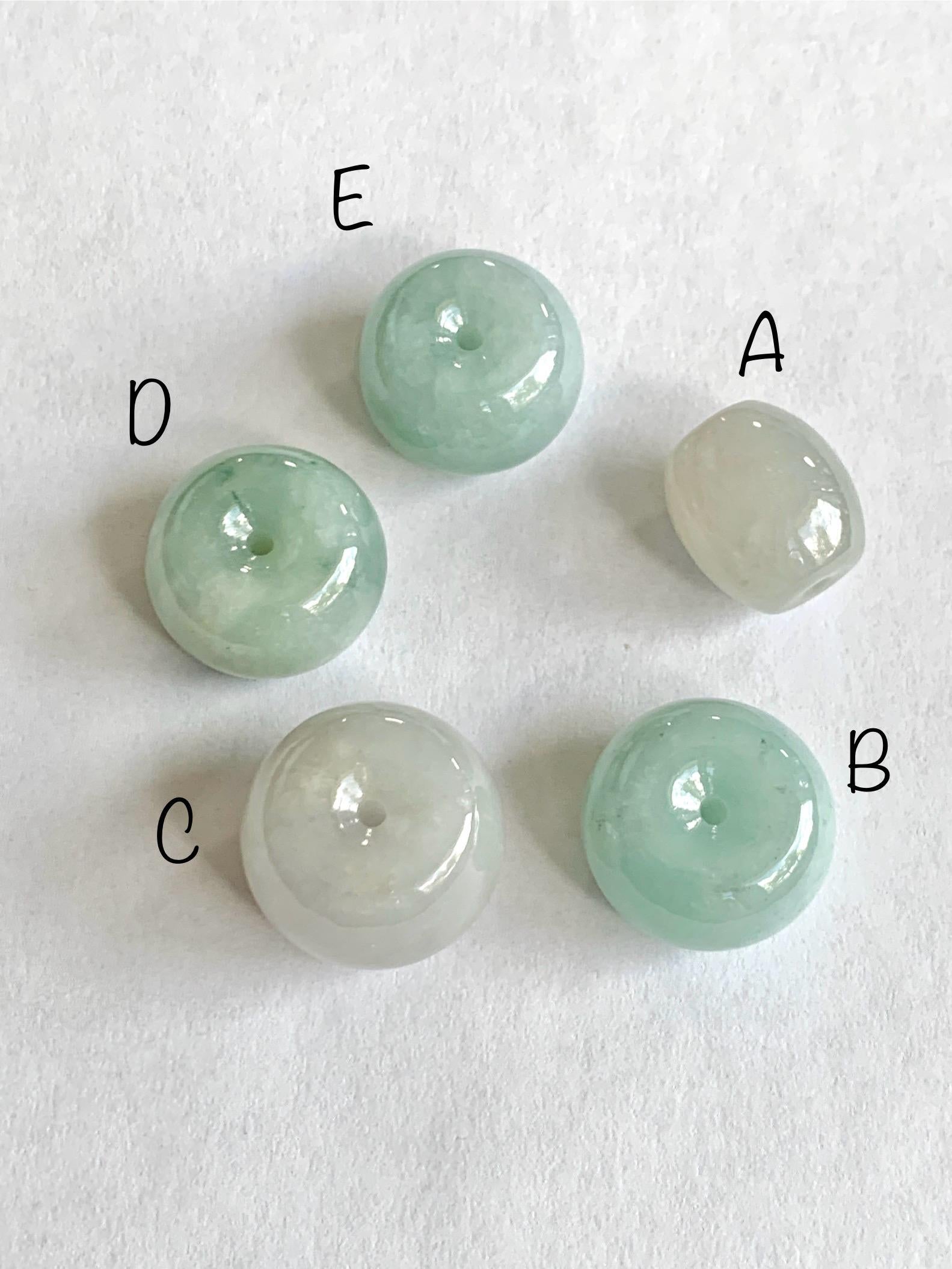 Natural Grade A Icy Translucent Pastel Colored Jade Jadeite Large Drum Beads Loose Jade Beads 天然冰胶淡色翡翠鼓珠 MGZ150