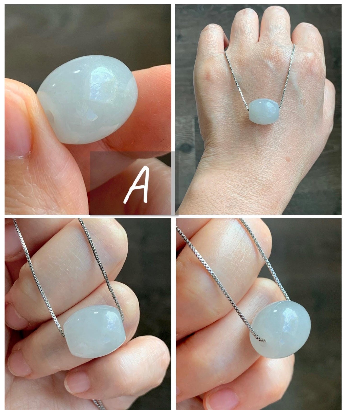 Natural Grade A Icy Translucent Pastel Colored Jade Jadeite Large Drum Beads Loose Jade Beads 天然冰胶淡色翡翠鼓珠 MGZ150