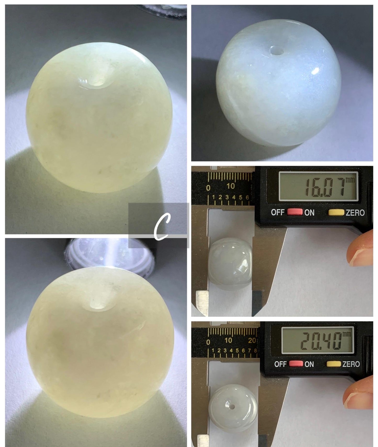 Natural Grade A Icy Translucent Pastel Colored Jade Jadeite Large Drum Beads Loose Jade Beads 天然冰胶淡色翡翠鼓珠 MGZ150