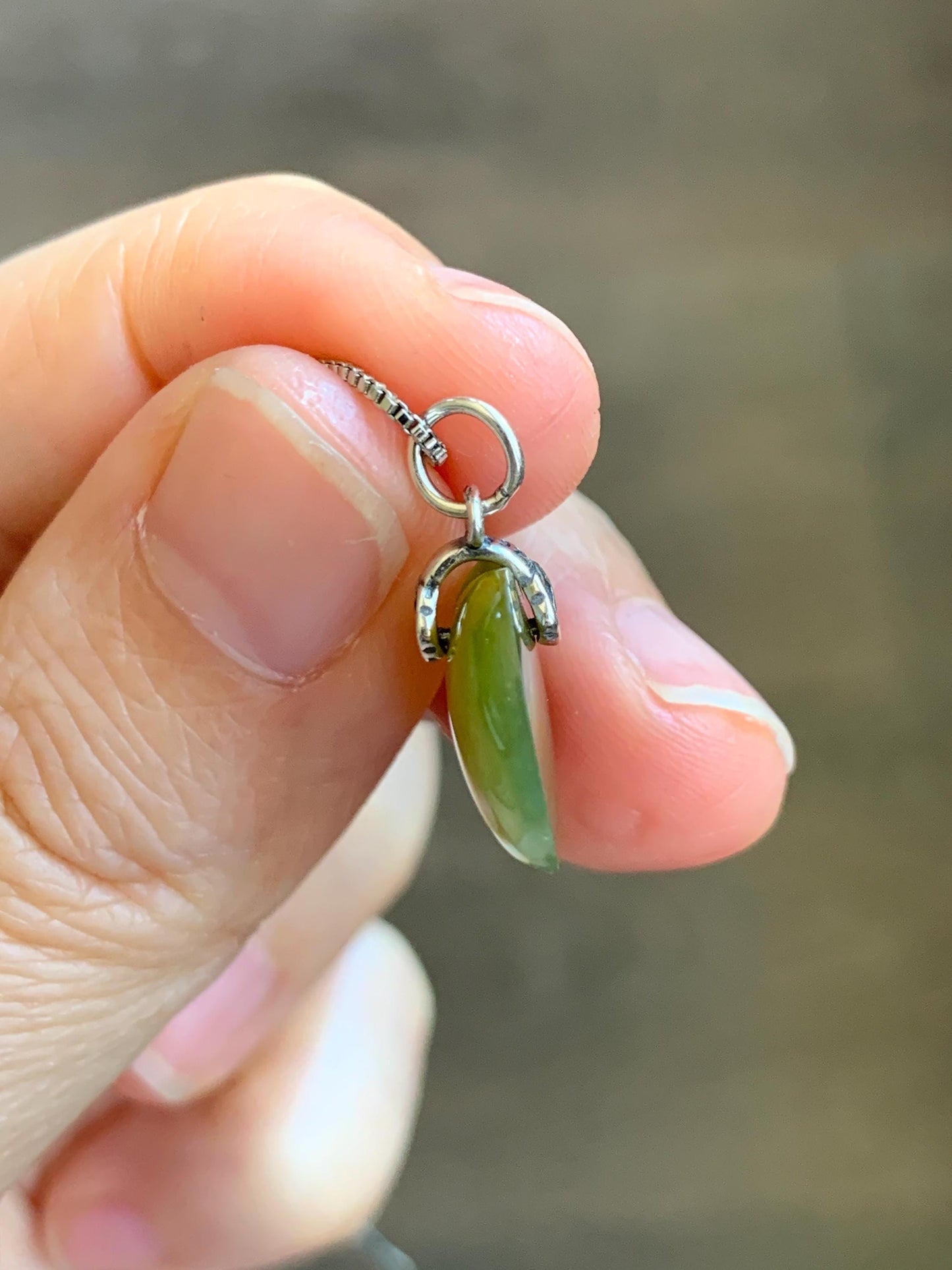 Natural Grade A Guatemalan Icy Translucent Deep Greenish Brown Jade Jadeite Heart Pendant Sterling Silver 2g 天然冰危深茶黄翡翠爱心吊坠 WCH70