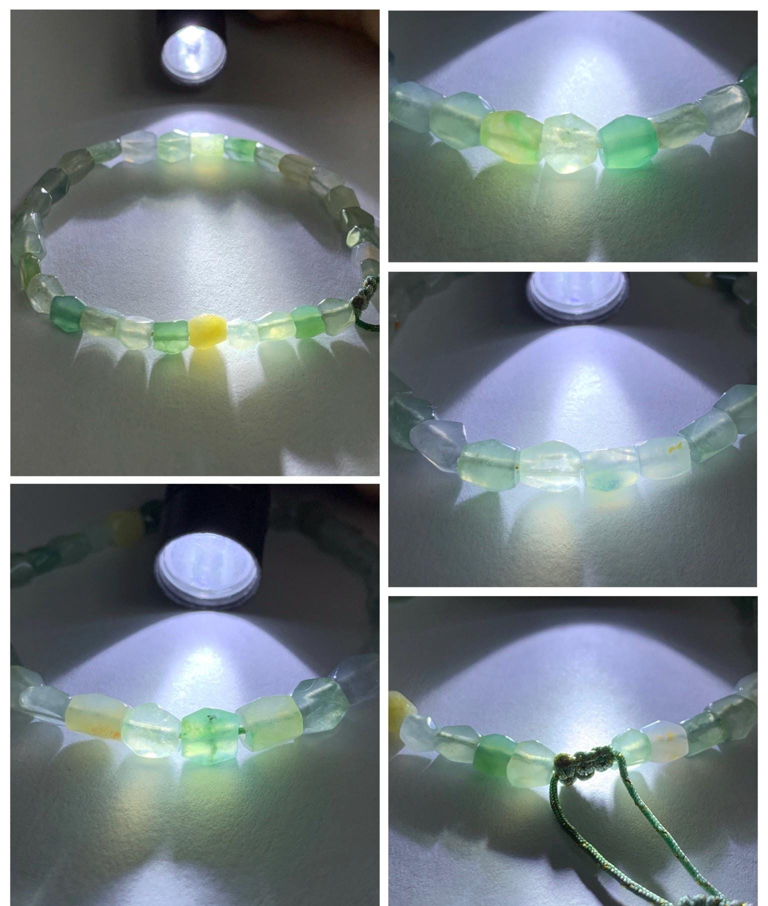 Natural Grade A Icy Highly Translucent Pastel Multicolored Jade Jadeite Faceted Beads Beaded Bracelet 7.25" 8g 天然冰透多宝翡翠切割面珠手串 MDQ132