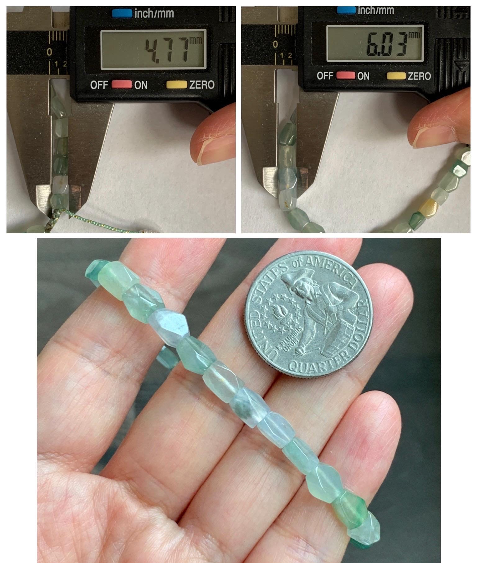 Natural Grade A Icy Highly Translucent Pastel Multicolored Jade Jadeite Faceted Beads Beaded Bracelet 7.25" 8g 天然冰透多宝翡翠切割面珠手串 MDQ132