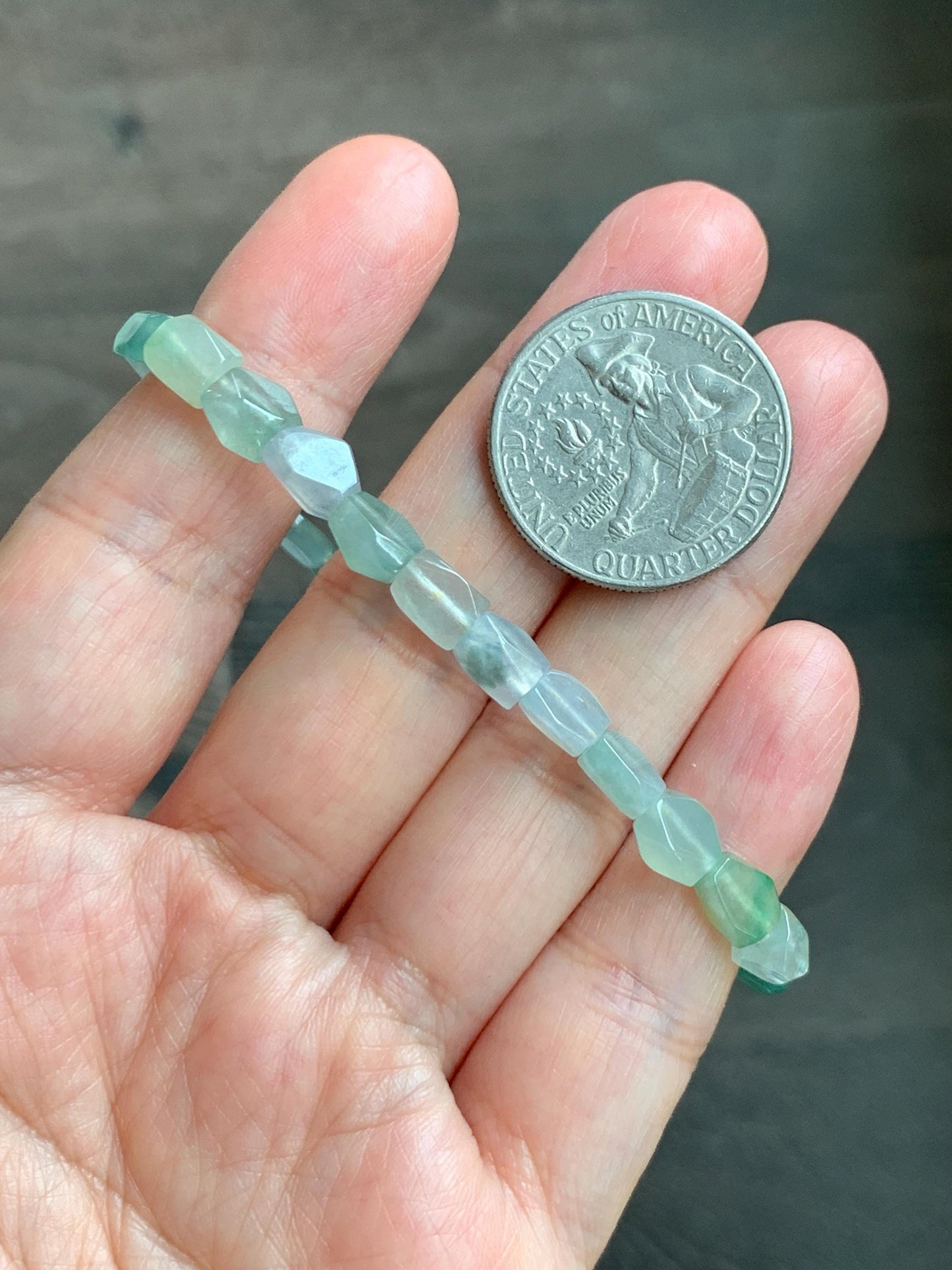 Natural Grade A Icy Highly Translucent Pastel Multicolored Jade Jadeite Faceted Beads Beaded Bracelet 7.25" 8g 天然冰透多宝翡翠切割面珠手串 MDQ132