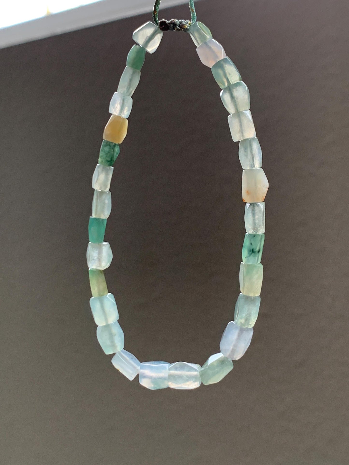 Natural Grade A Icy Highly Translucent Pastel Multicolored Jade Jadeite Faceted Beads Beaded Bracelet 7.25" 8g 天然冰透多宝翡翠切割面珠手串 MDQ132