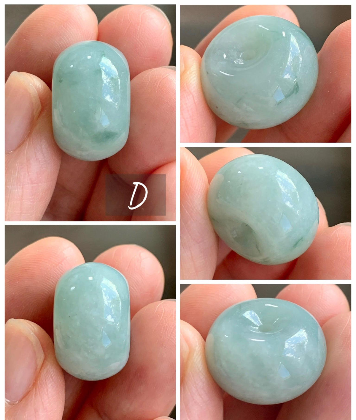 Natural Grade A Icy Translucent Pastel Colored Jade Jadeite Large Drum Beads Loose Jade Beads 天然冰胶淡色翡翠鼓珠 MGZ150
