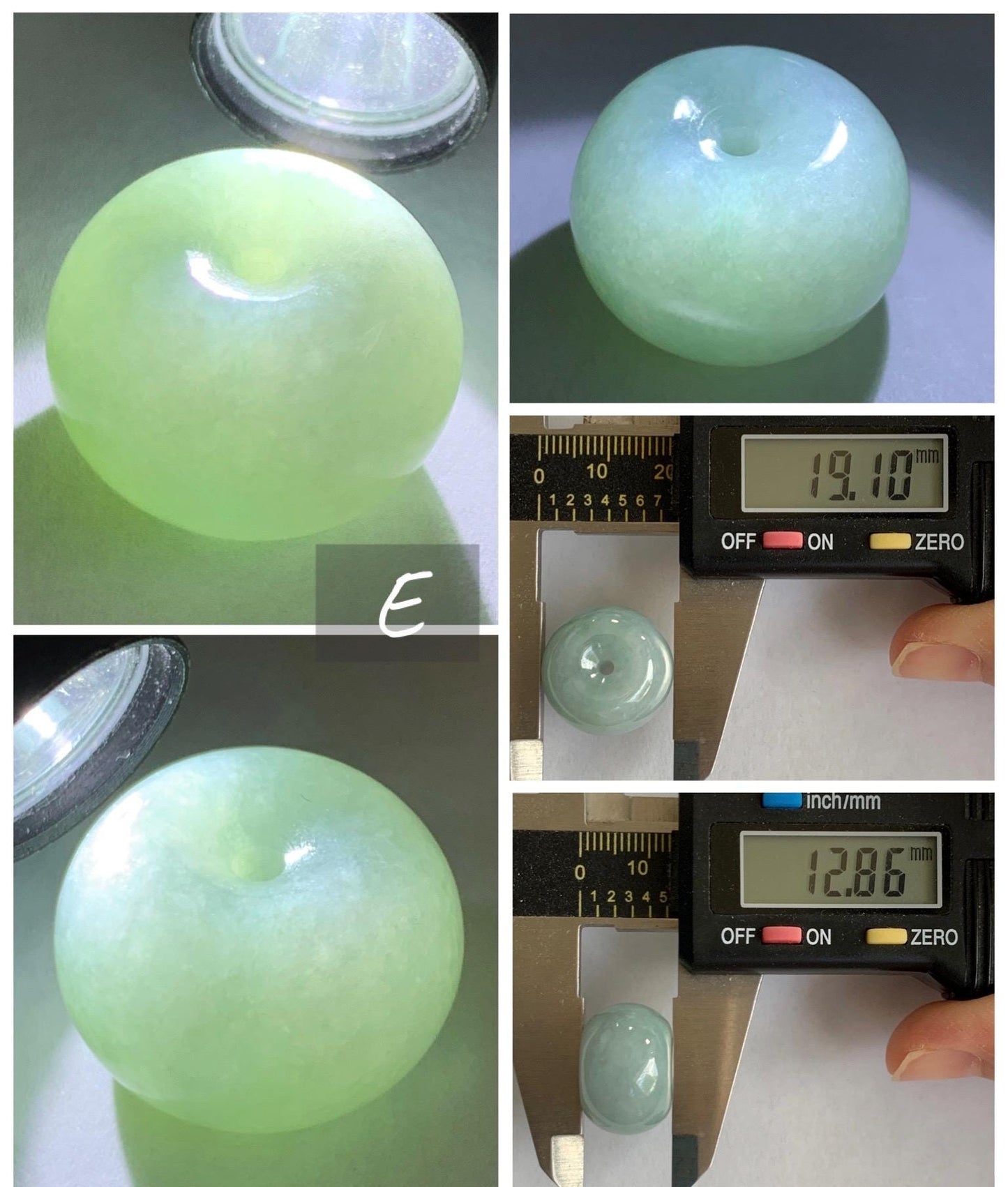 Natural Grade A Icy Translucent Pastel Colored Jade Jadeite Large Drum Beads Loose Jade Beads 天然冰胶淡色翡翠鼓珠 MGZ150