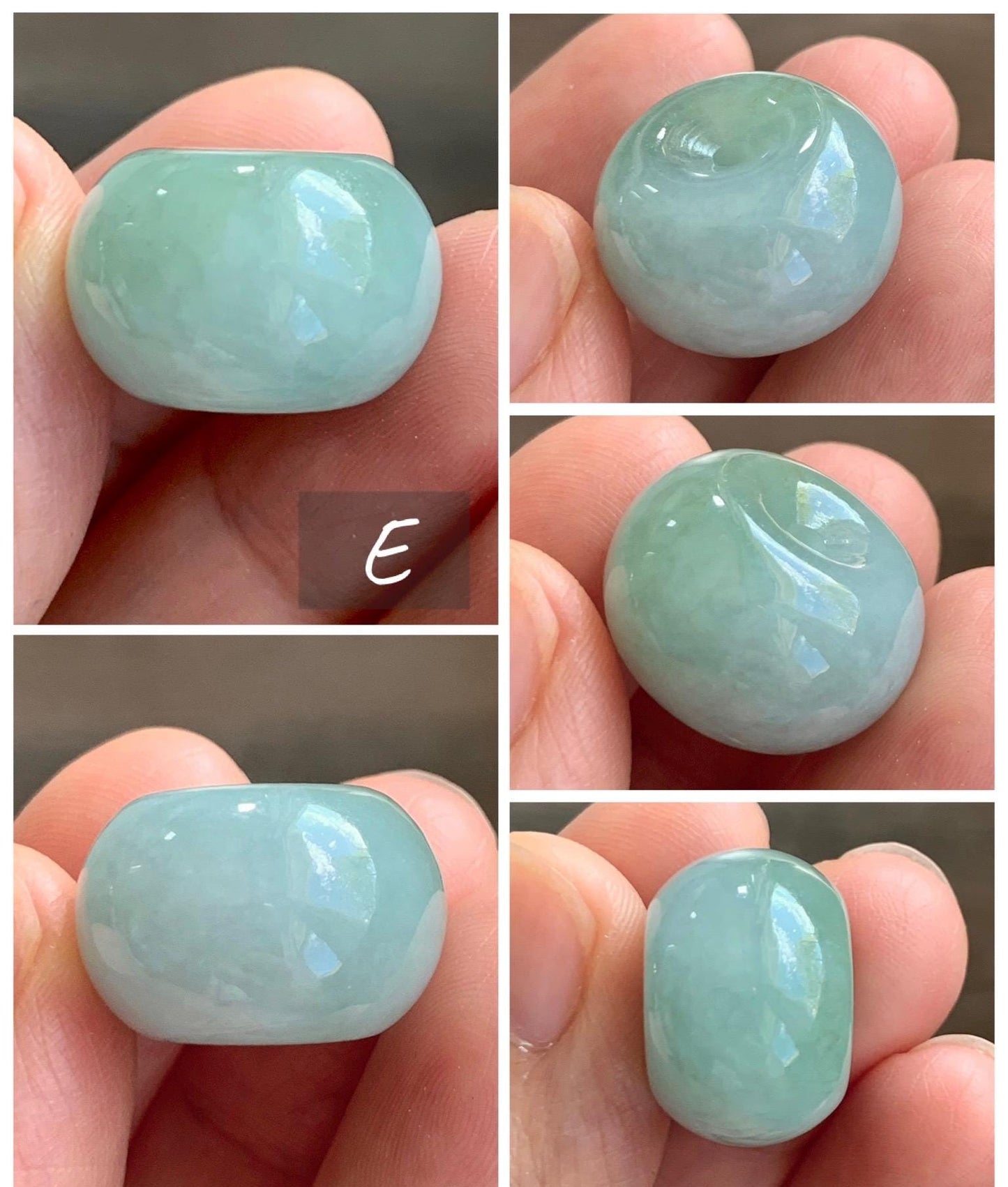 Natural Grade A Icy Translucent Pastel Colored Jade Jadeite Large Drum Beads Loose Jade Beads 天然冰胶淡色翡翠鼓珠 MGZ150
