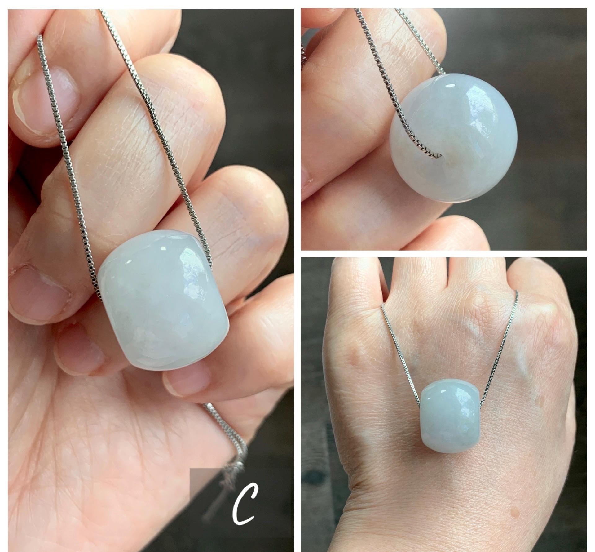 Natural Grade A Icy Translucent Pastel Colored Jade Jadeite Large Drum Beads Loose Jade Beads 天然冰胶淡色翡翠鼓珠 MGZ150