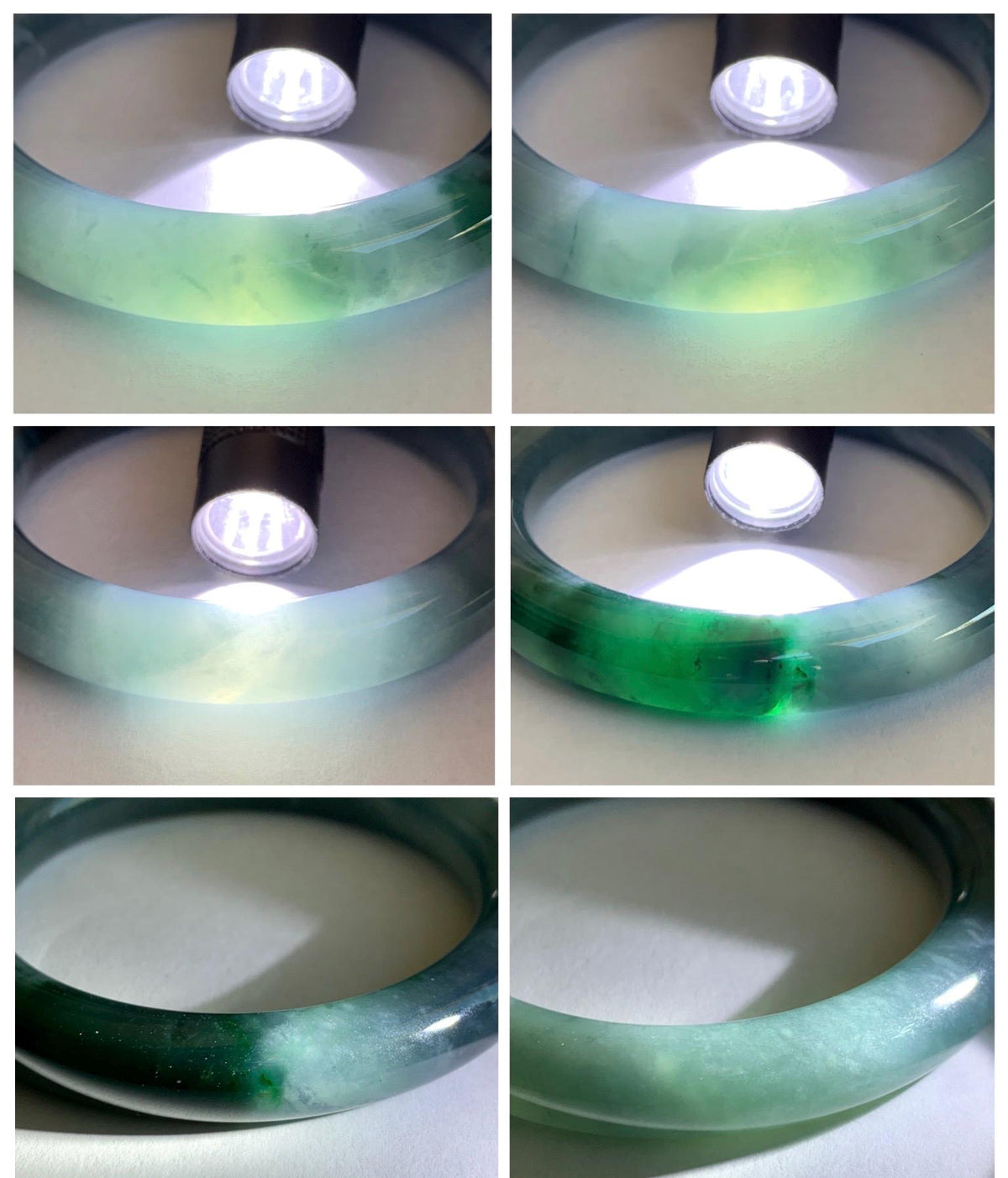 Certified Natural Grade A Guatemalan Icy Translucent Dark Dusty Blue Jade Jadeite Wide Bangle Bracelet 57.06mm 7” 60g 天然冰危暗蓝翡翠粗圆条手镯 947