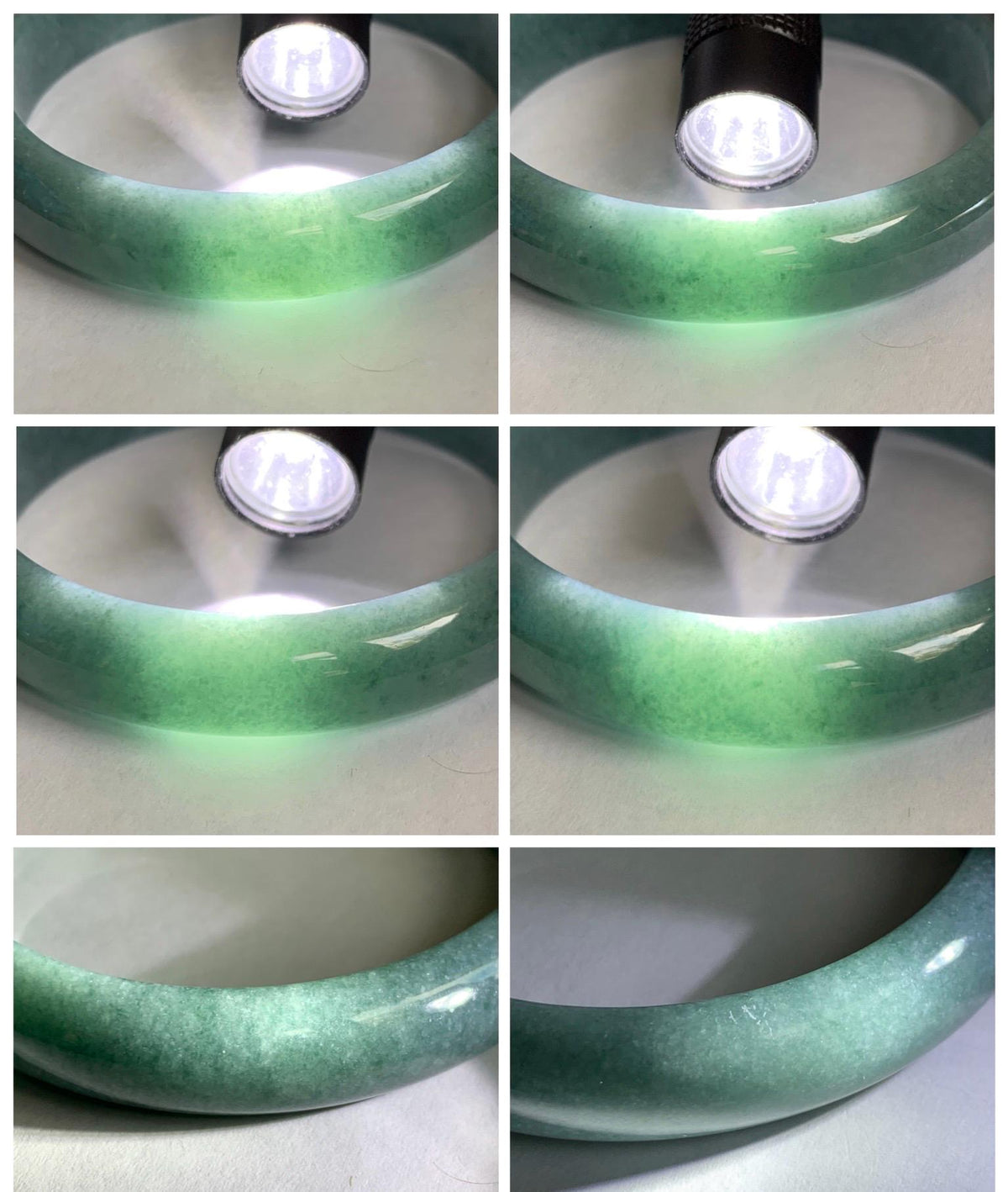 Certified Natural Grade A Guatemalan Icy Translucent Dusty Teal Blue Jade Jadeite Wide Bangle Bracelet 58.33mm 7.2” 45g 天然危蓝糯种翡翠正圈手镯 941