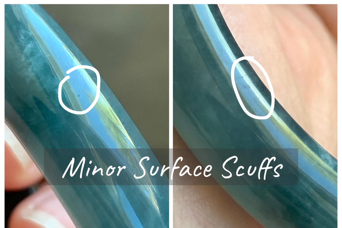 Certified Natural Grade A Guatemalan Icy Translucent Dark Dusty Aegean Blue Jade Jadeite Wide Bangle 59.3mm 7.33” 43g 天然冰危深蓝翡翠正圈宽版手镯 985