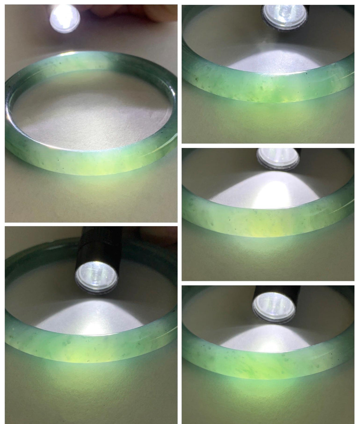 Certified Natural Grade A Guatemalan Icy Translucent Dusty Teal Green Jade Jadeite Bangle Bracelet 60mm 7.42” 35g 天然冰危蓝绿翡翠圆条手镯 949